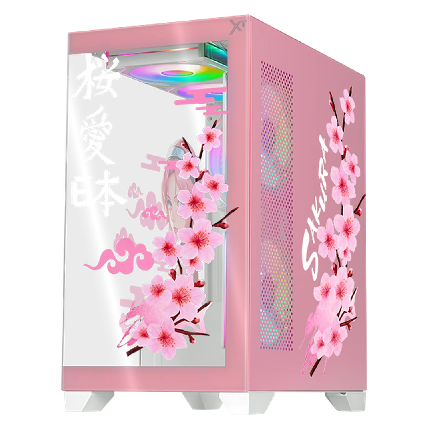 Gabinete XTREME PC GAMING Sakura Cherry Edition Mini Torre 5 Fan ARGB HUB Pink CXTSAHIPK - Image 2