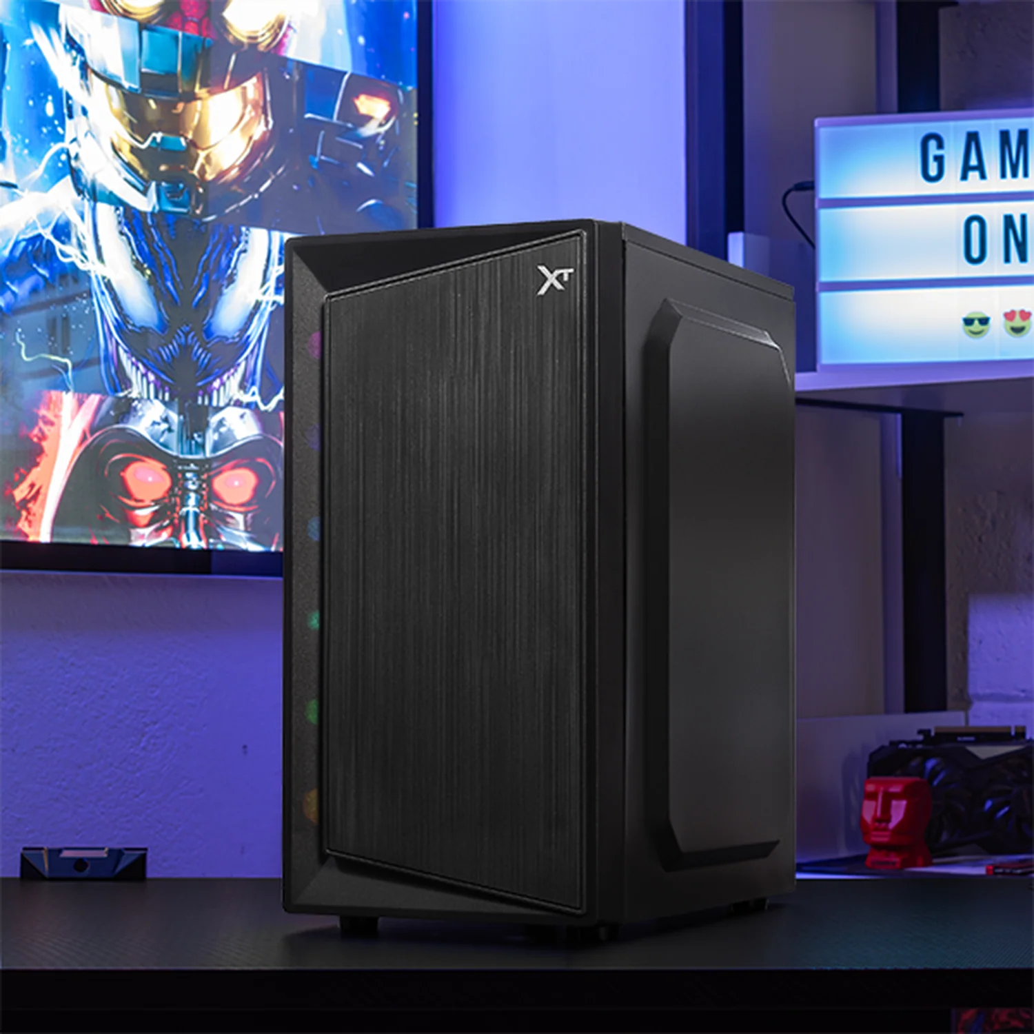 Gabinete XTREME PC GAMING Squad Mini Torre 1 Fan FRGB 500W Negro CDXT900BKV2 - Image 6