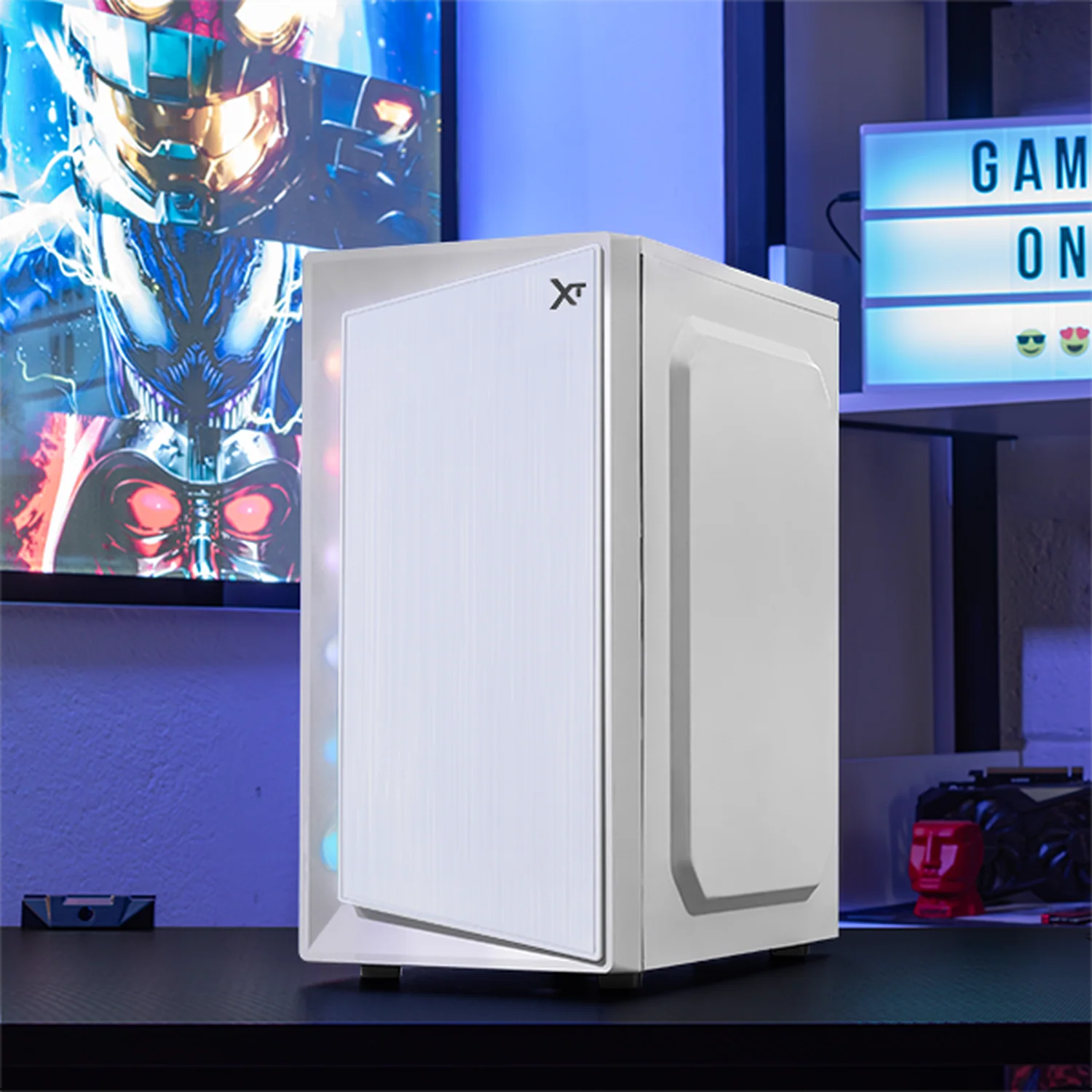 Gabinete XTREME PC GAMING Squad Mini Torre 1 Fan FRGB Blanco CDXT900WT - Image 6