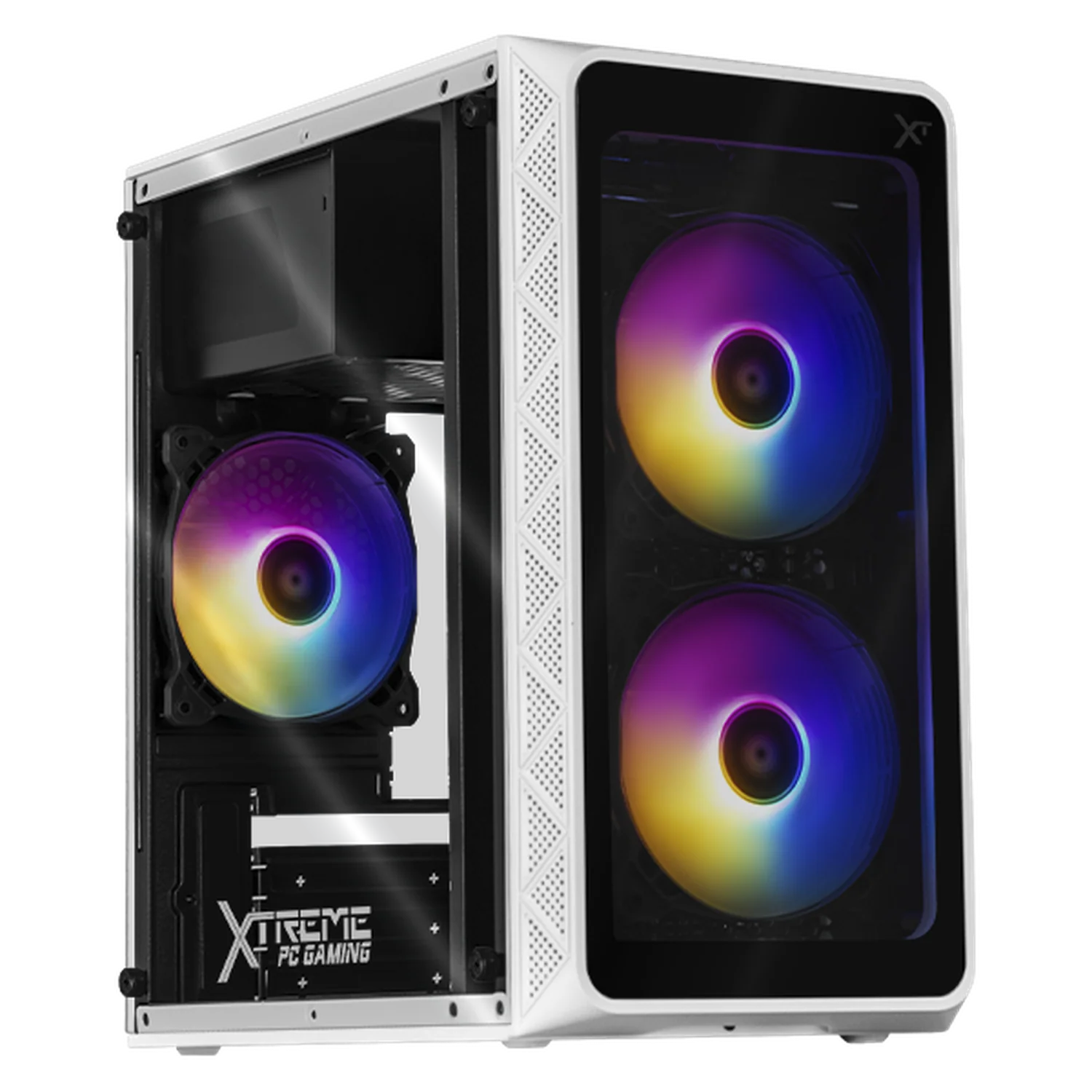 Gabinete XTREME PC GAMING Zero Mini Torre 3 Fan ARGB 600W Blanco CXTGI730WT