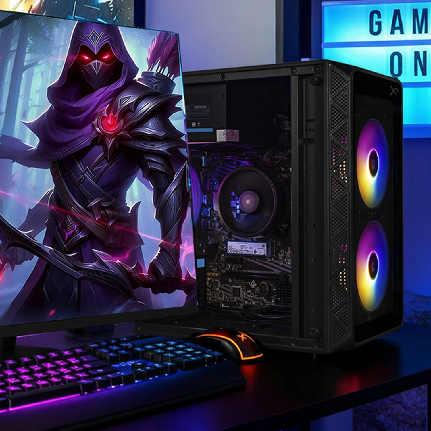 Gabinete XTREME PC GAMING Zero Mini Torre 3 Fan ARGB 600W Negro CXTGI730BK - Image 6