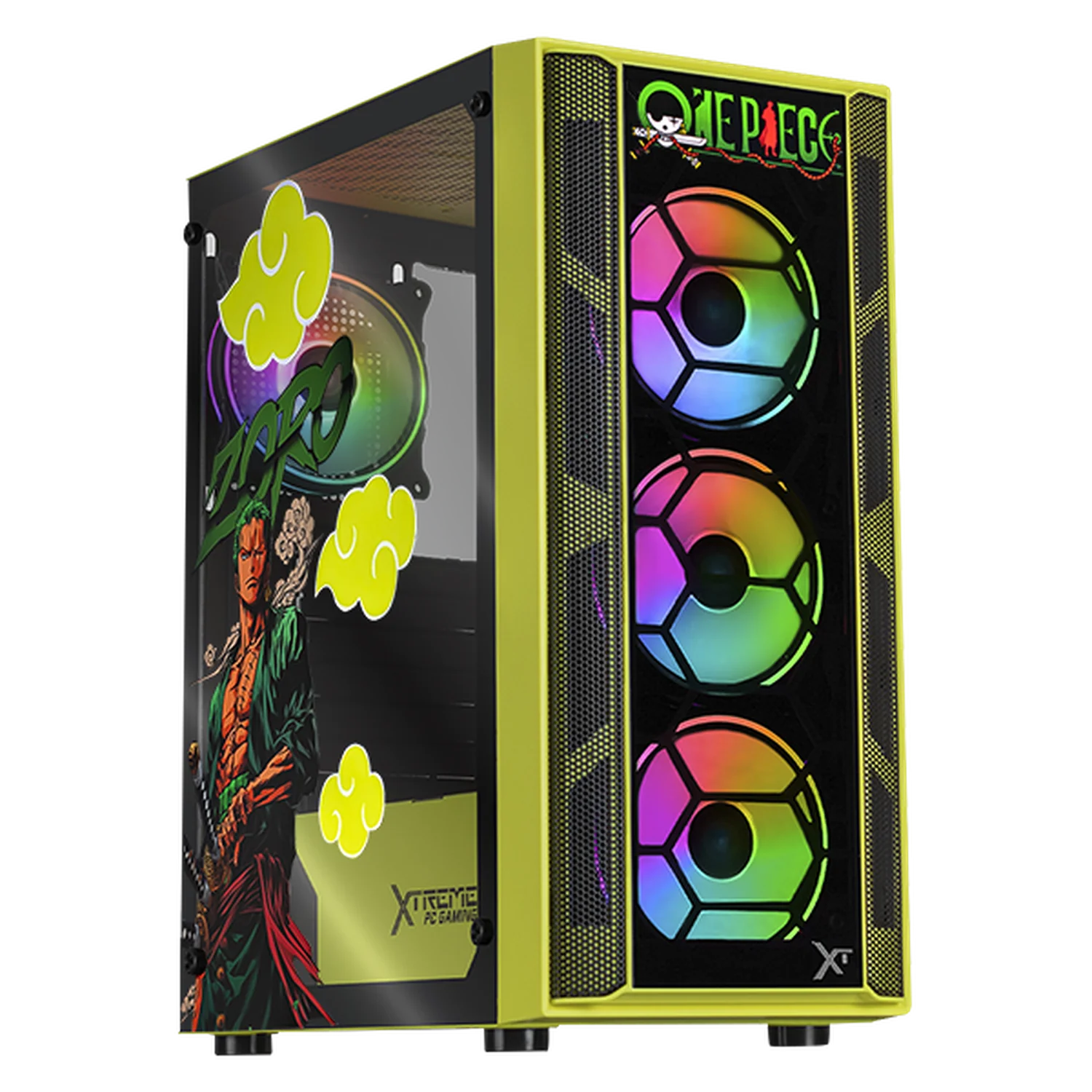 Gabinete XTREME PC GAMING Zoro Edition Media Torre 4 Fan ARGB Verde Neon CXTZOKRNG