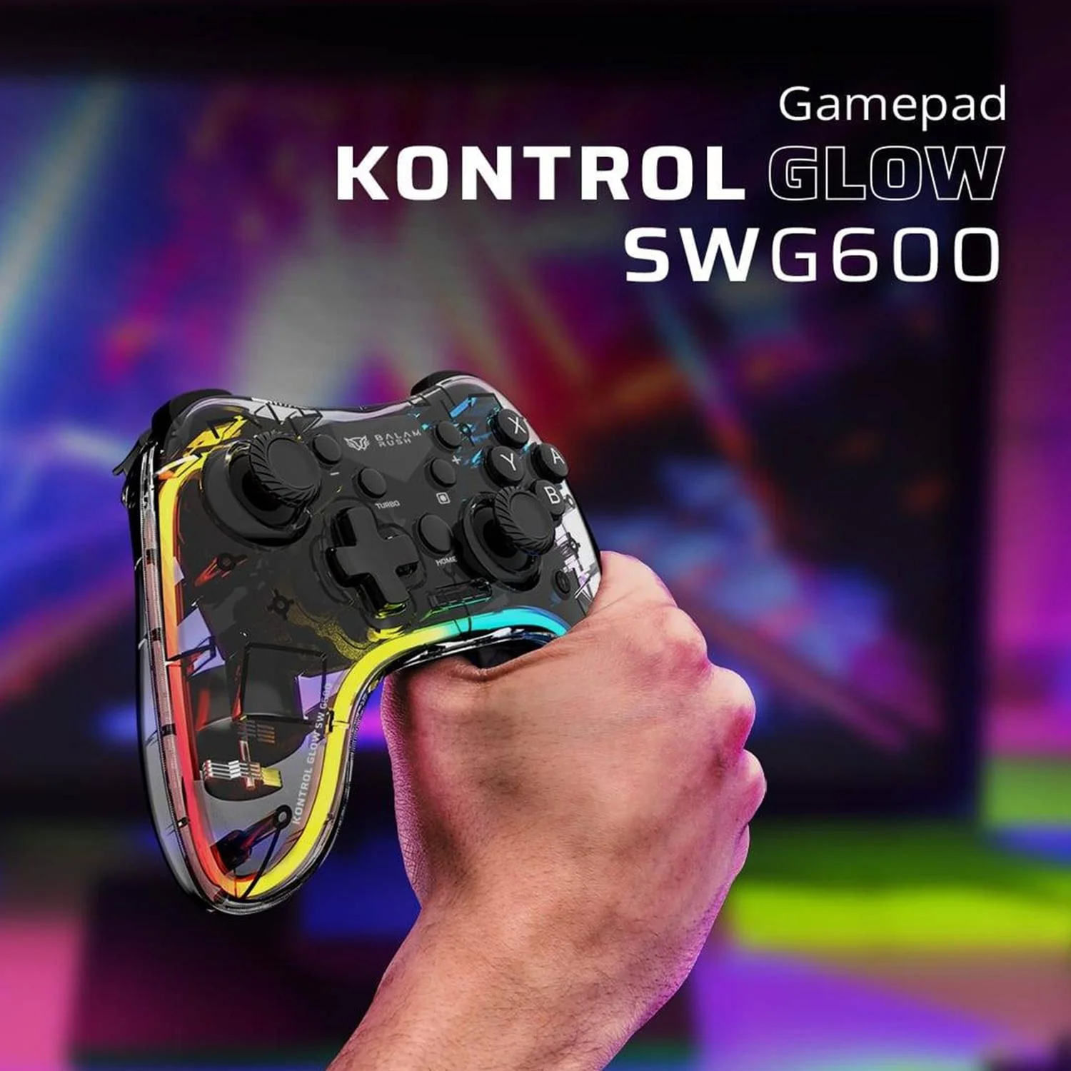 Gamepad BALAM RUSH KONTROL GLOW SWG600 RGB Inalambrico PC Android iOS BR-940467 - Image 4