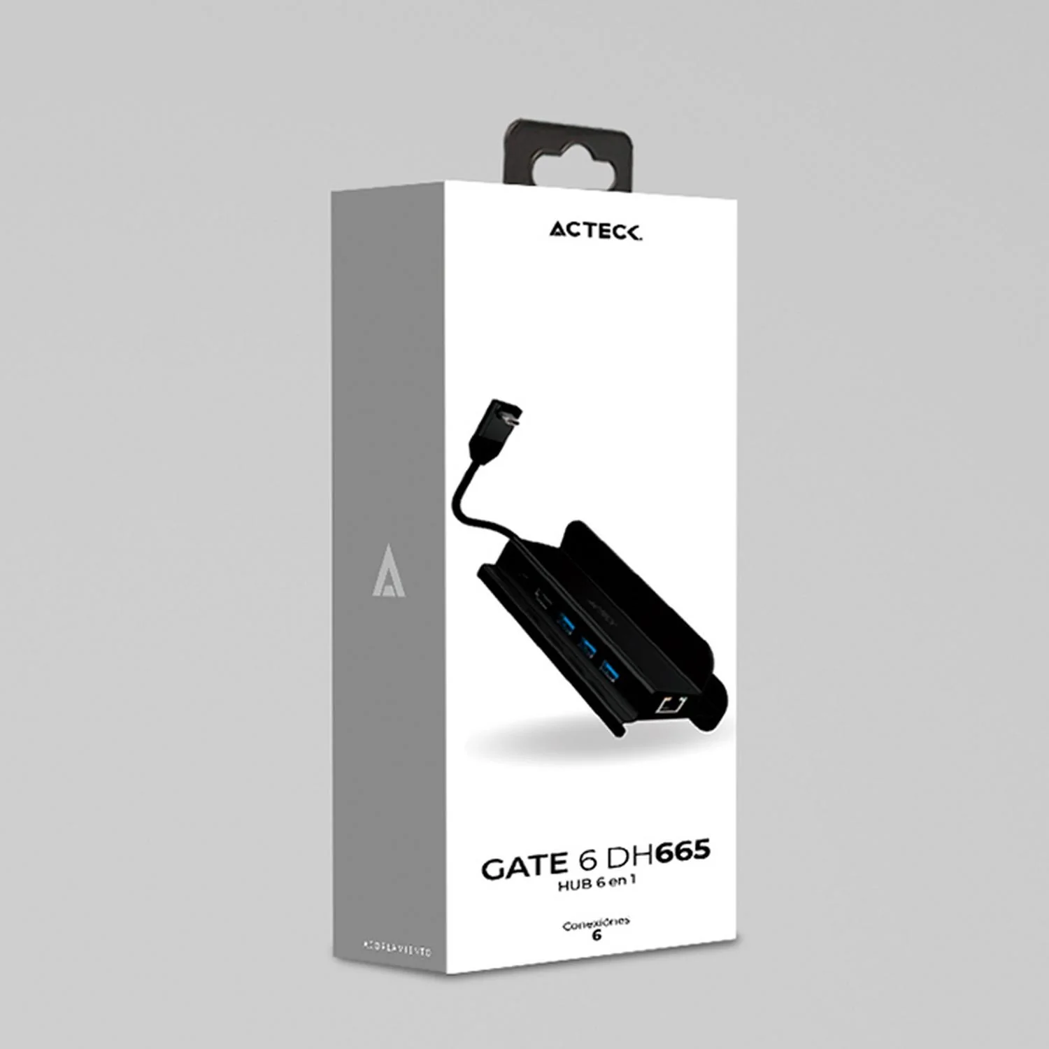 HUB ACTECK GATE 6 DH665 Multipuerto 6 en 1 USB Ethernet HDMI Negro AC-936767 - Image 4