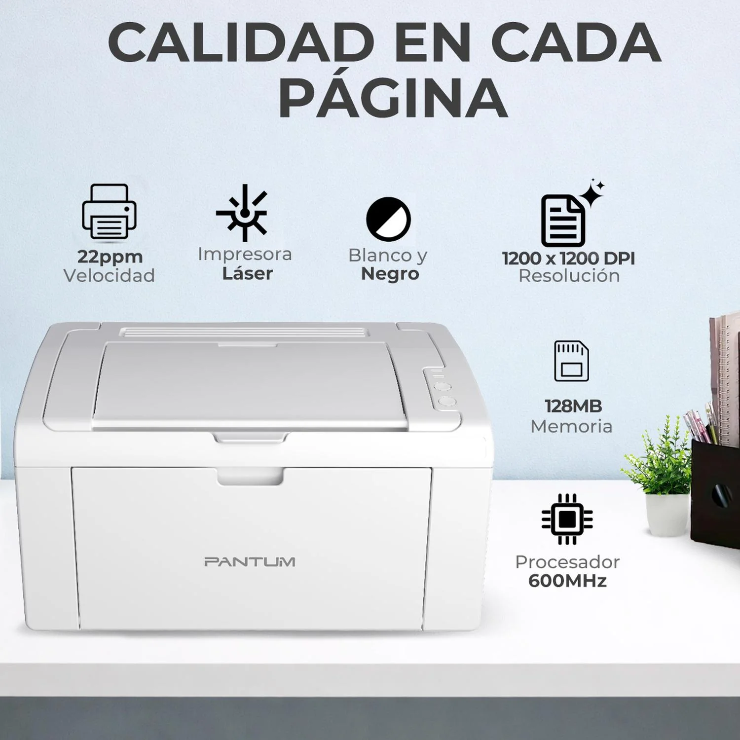 Impresora Inalambrica PANTUM P2509W Laser Monocromatica Blanco y Negro A4 USB 2.0 WiFi Alto rendimiento y velocidad - Image 2