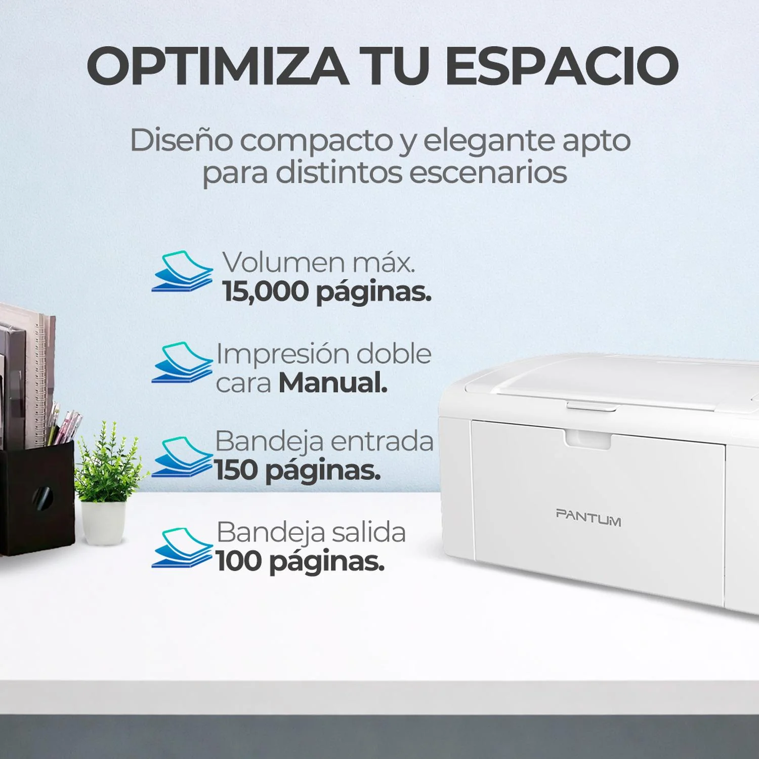 Impresora Inalambrica PANTUM P2509W Laser Monocromatica Blanco y Negro A4 USB 2.0 WiFi Alto rendimiento y velocidad - Image 3