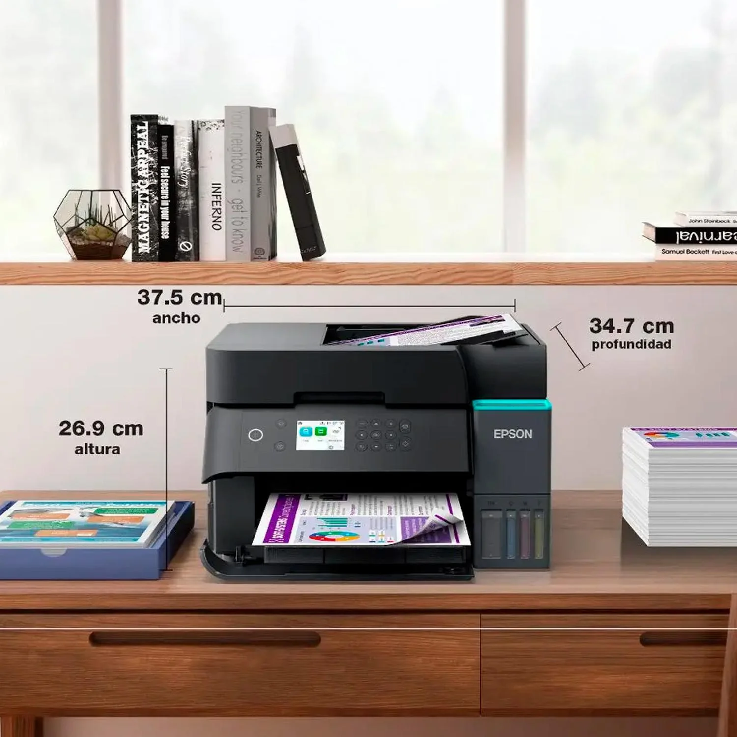 Impresora Multifuncional Inalambrica Epson EcoTank L6370 Imprime Copia Escanea Color Dúplex Legal Pantalla LCD WiFi C11CL43301 Alto rendimiento y productividad - Image 6