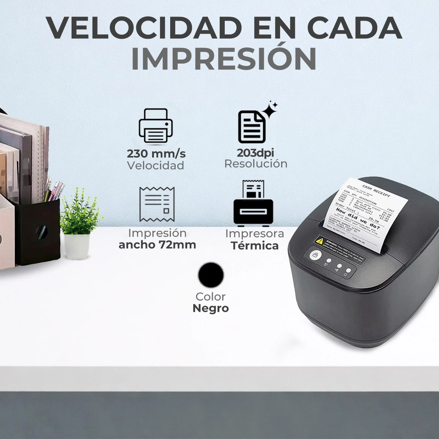 Impresora Termica Mini Printer NEXTEP NE-511X 72 mm 230 mm/s USB 2.0 RJ11 LAN Cortador Automático Negro Oficina y punto de venta - Image 2