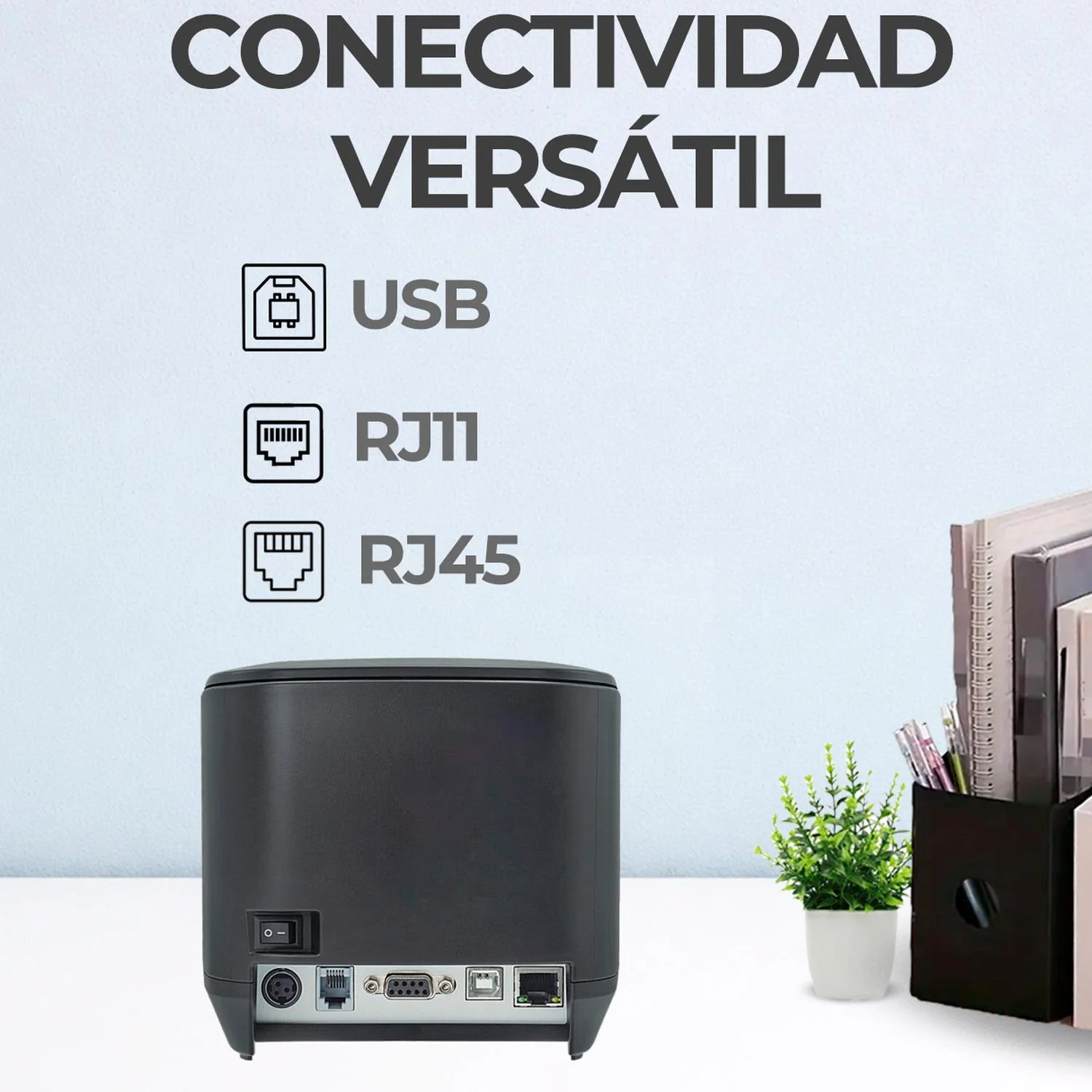 Impresora Termica Mini Printer NEXTEP NE-511X 72 mm 230 mm/s USB 2.0 RJ11 LAN Cortador Automático Negro Oficina y punto de venta - Image 4
