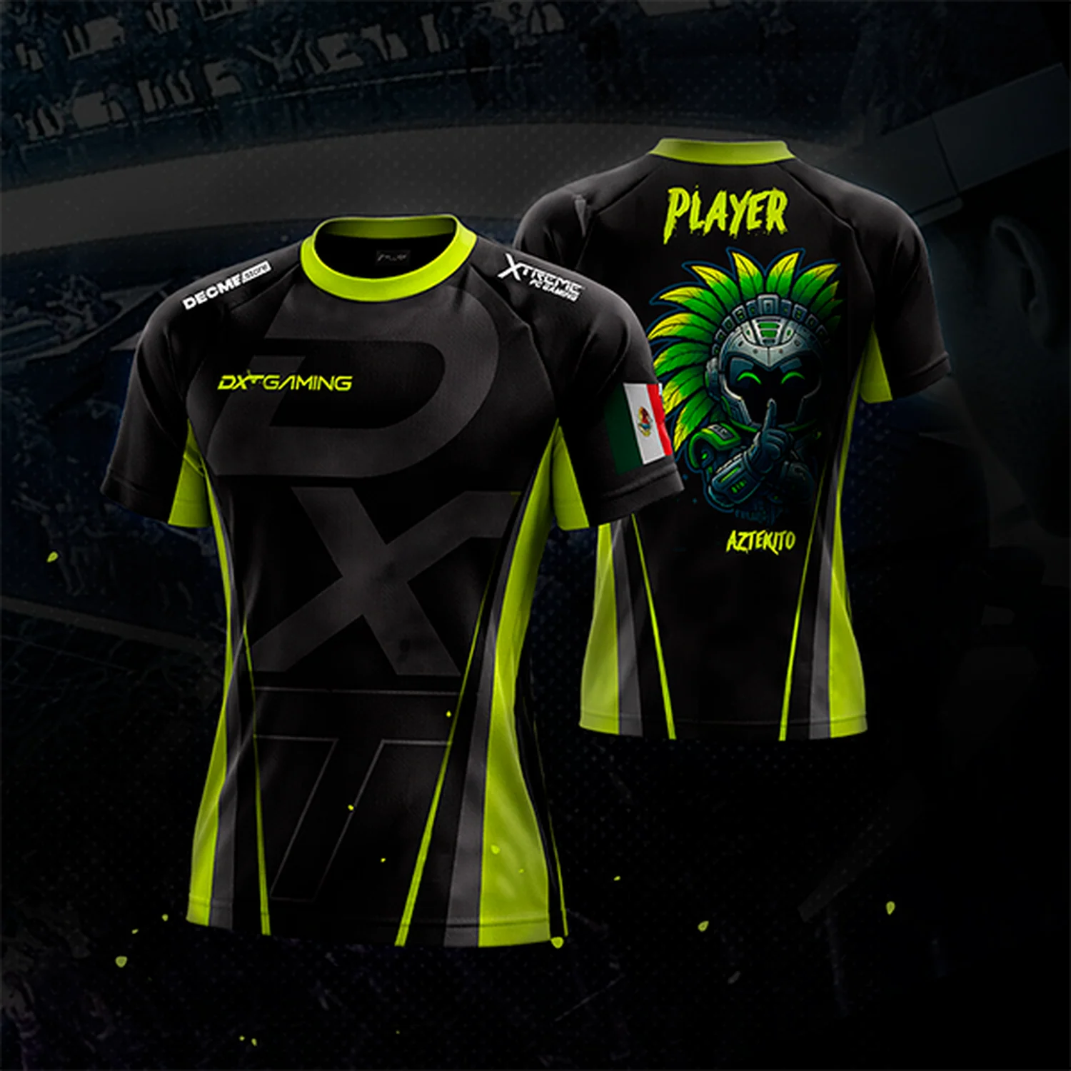Jersey Oficial DXT GAMING Aztekito Verde /Negro Talla M - Image 4