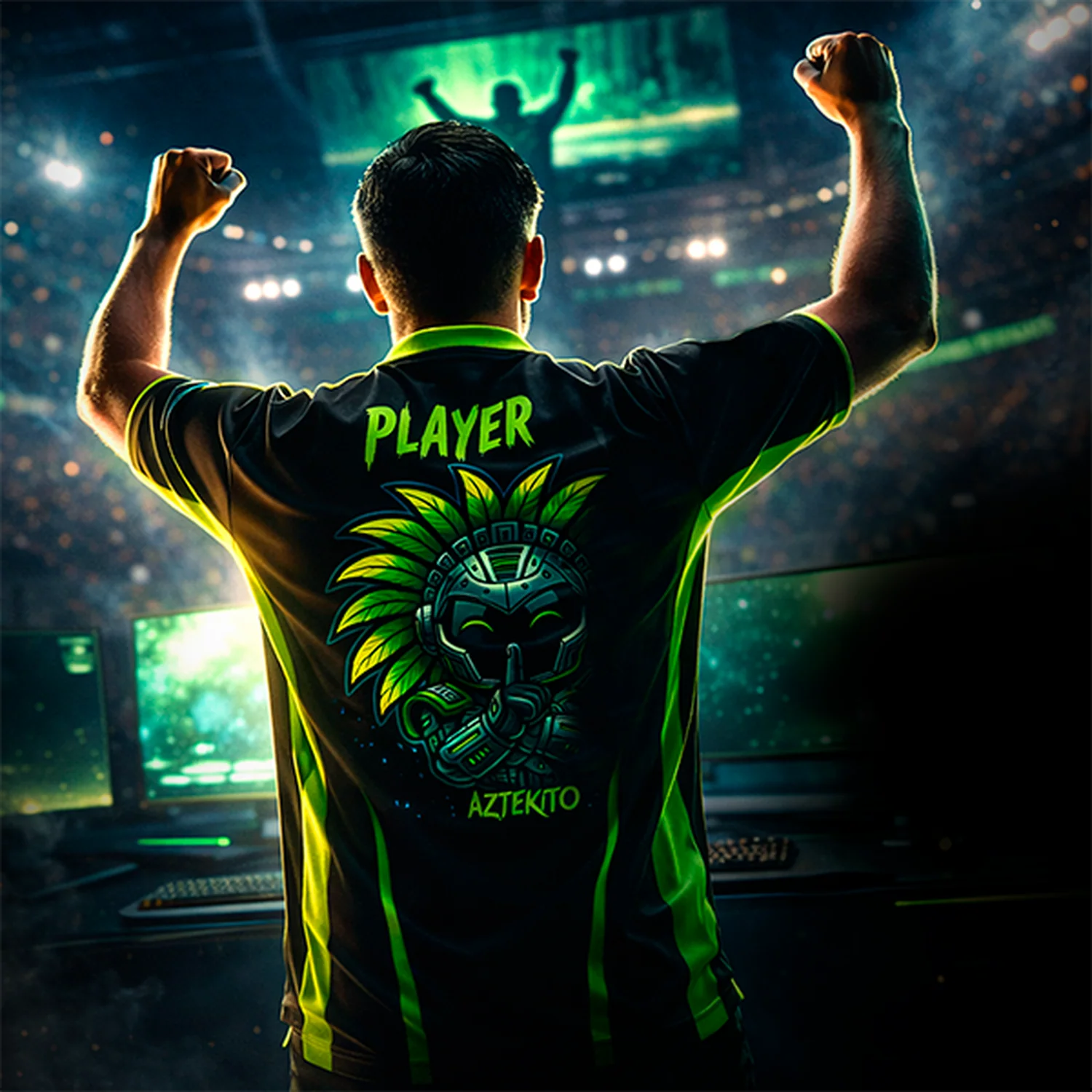 Jersey Oficial DXT GAMING Aztekito Verde /Negro Talla M - Image 5