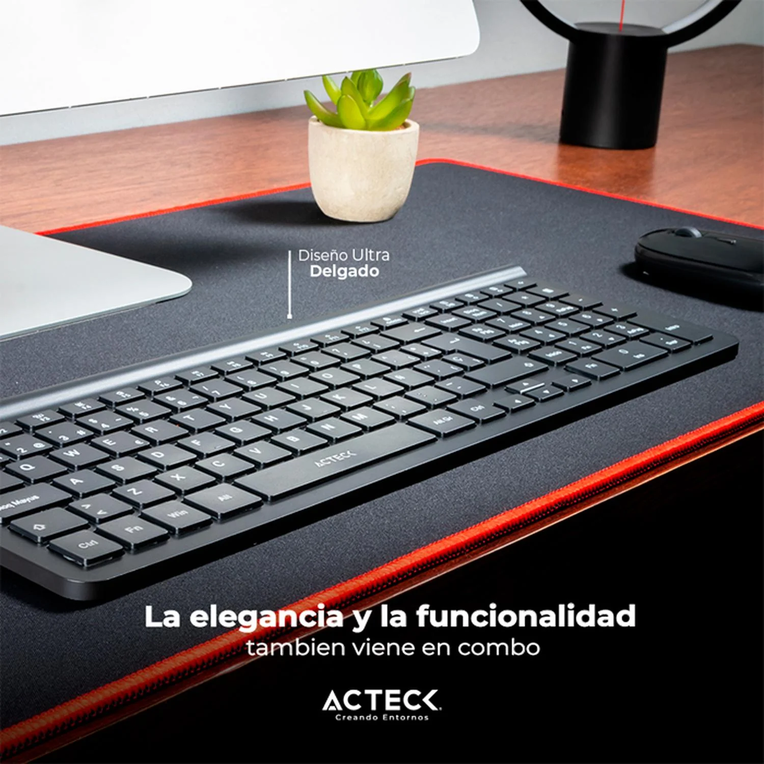 Kit Teclado y Mouse ACTECK CREATOR INSPIRE EDGE MK675 Inalambrico USB 2.4Ghz Ultra Delgado AC-934954 - Image 4