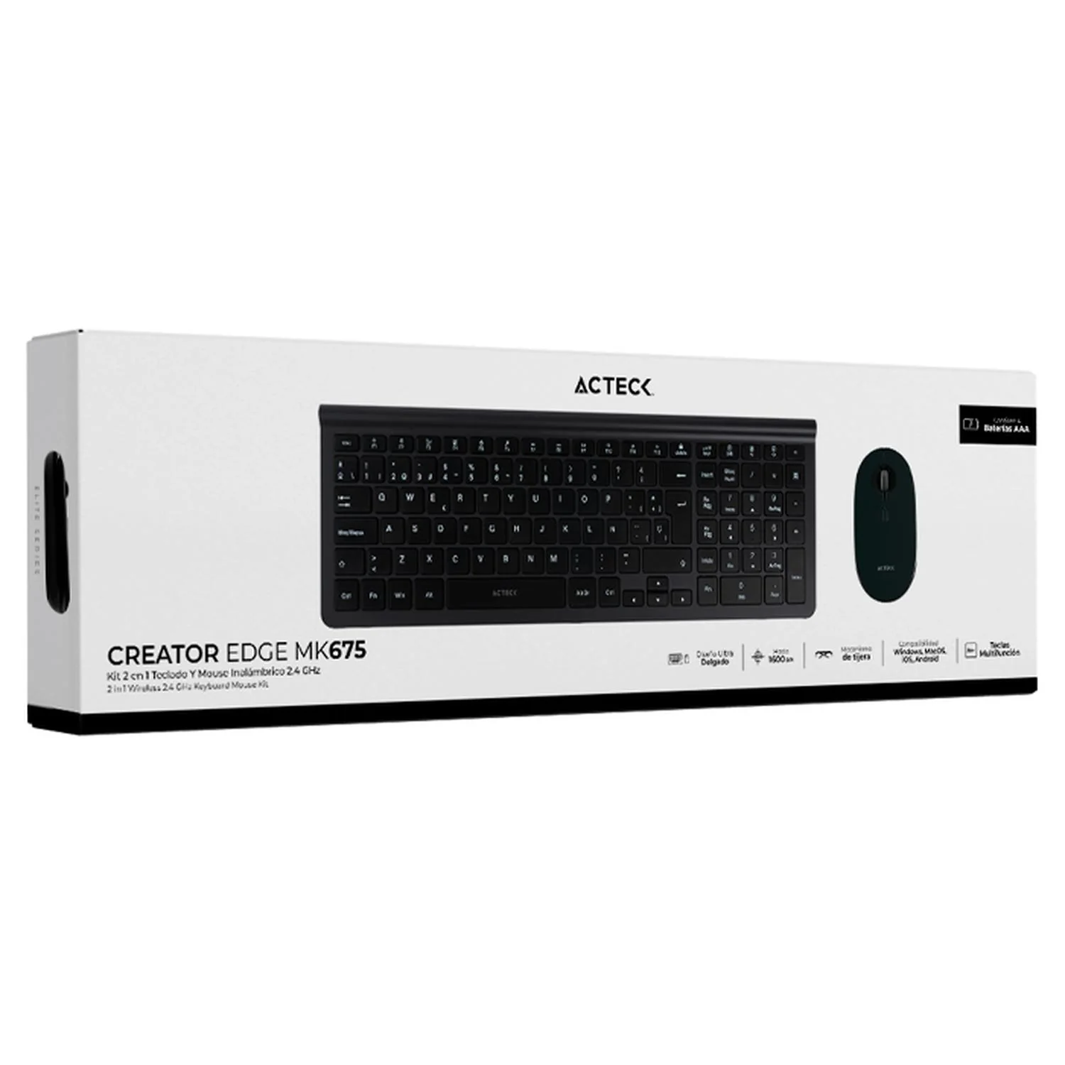 Kit Teclado y Mouse ACTECK CREATOR INSPIRE EDGE MK675 Inalambrico USB 2.4Ghz Ultra Delgado AC-934954 - Image 5
