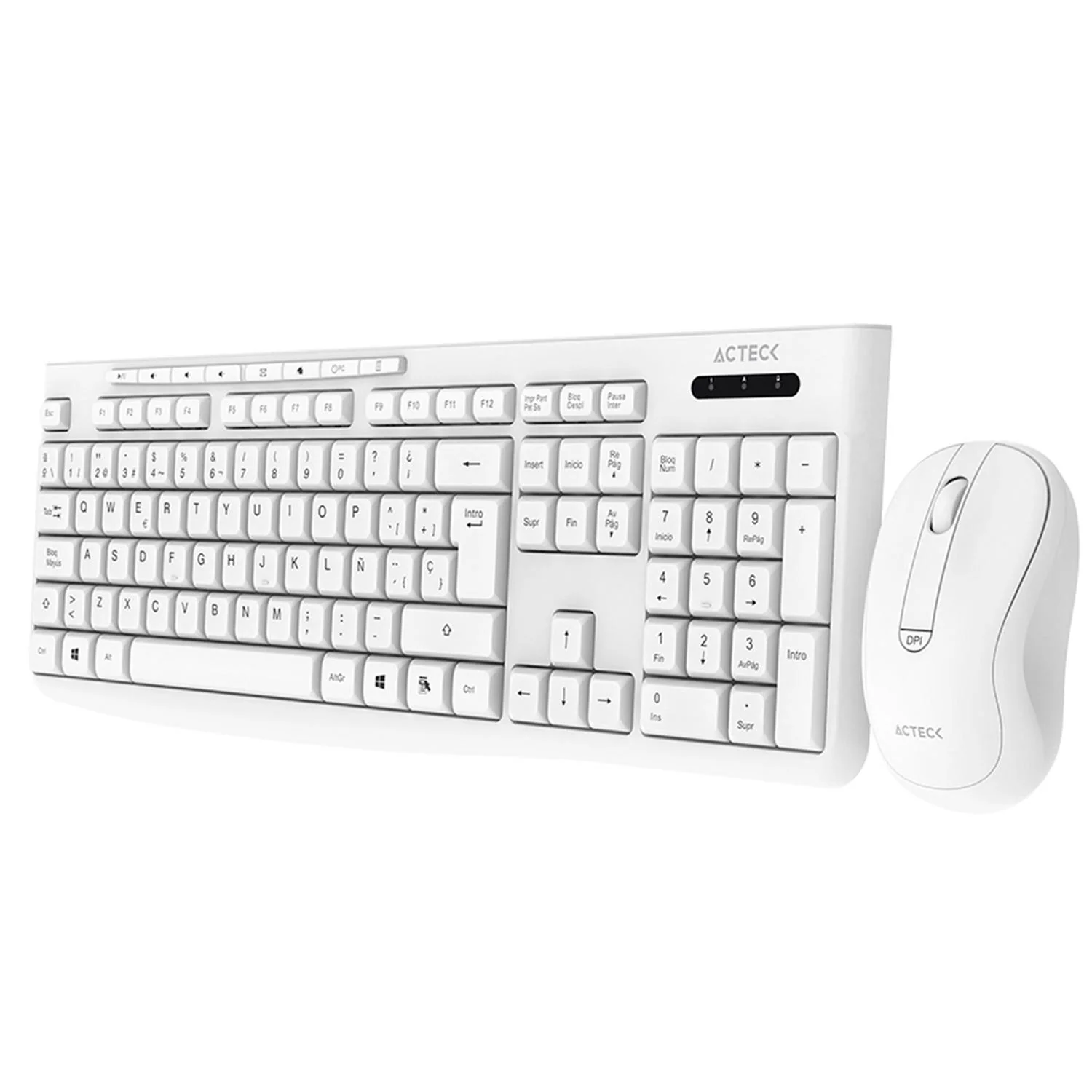 Kit 2 en 1 Teclado y Mouse ACTECK CREATOR PRIME MK225 Inalambrico USB 2.4 Ghz Blanco AC-941785 - Image 3
