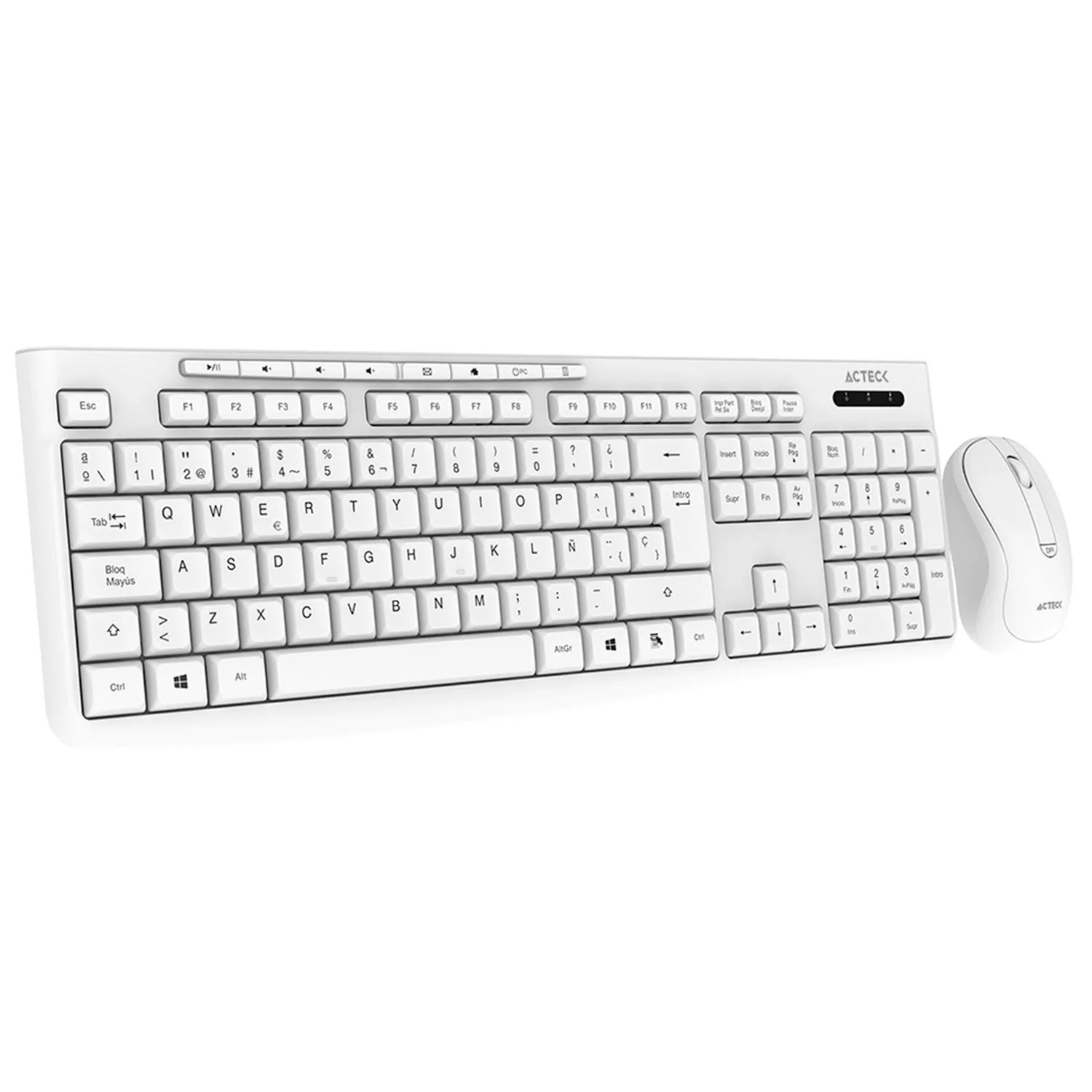 Kit 2 en 1 Teclado y Mouse ACTECK CREATOR PRIME MK225 Inalambrico USB 2.4 Ghz Blanco AC-941785 - Image 5