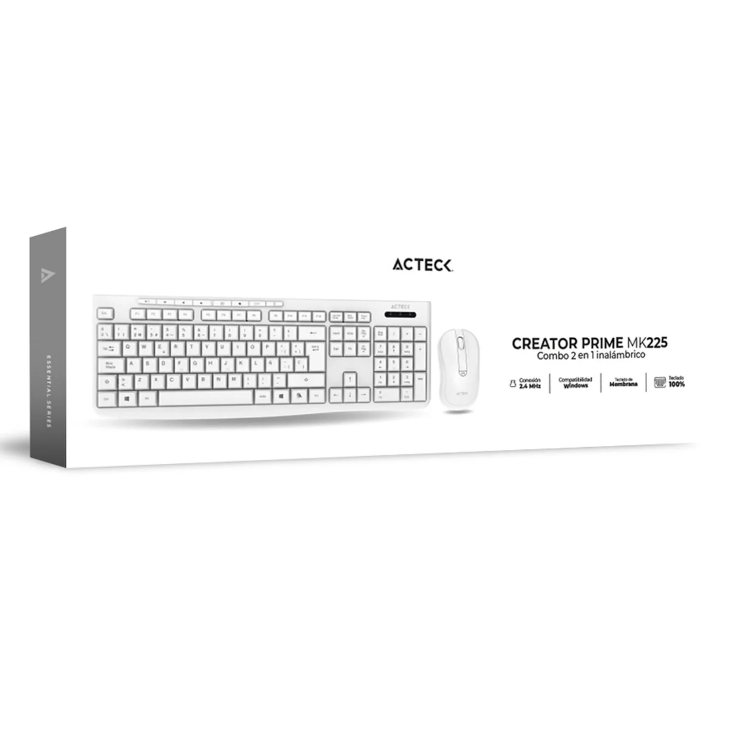 Kit 2 en 1 Teclado y Mouse ACTECK CREATOR PRIME MK225 Inalambrico USB 2.4 Ghz Blanco AC-941785 - Image 6