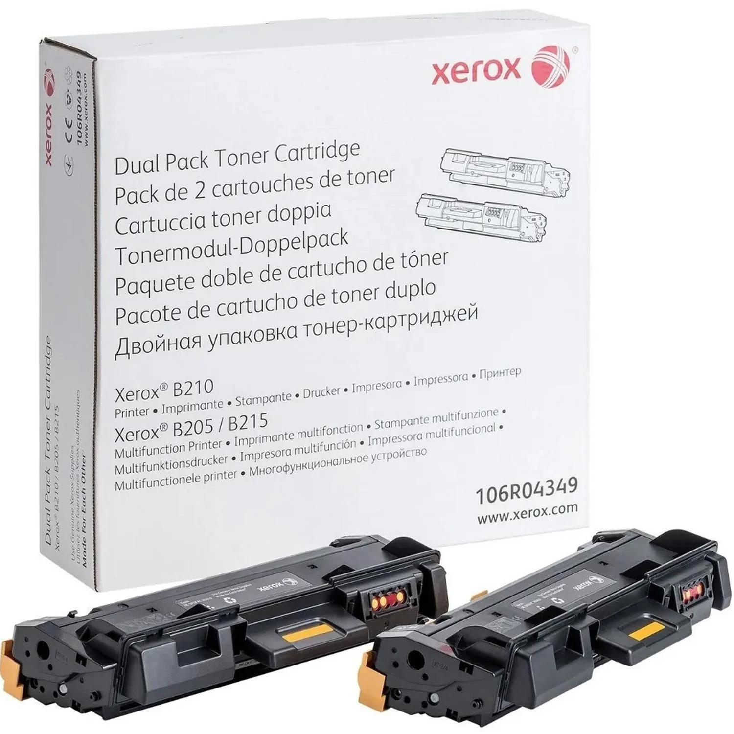 Kit 2 Toner XEROX B210 B205 B215 6000 Paginas 106R04349