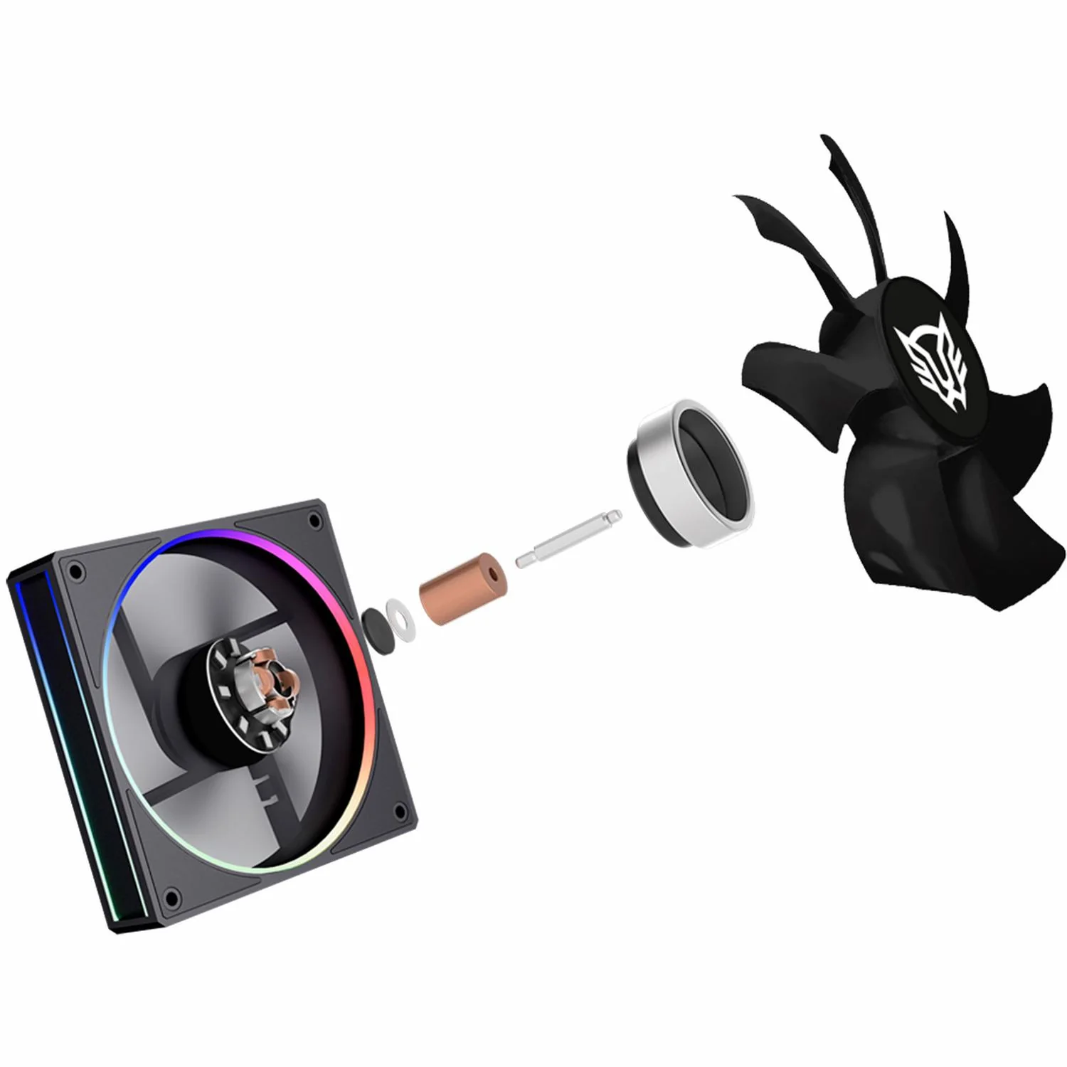 Kit 3 Ventiladores Gamer BALAM RUSH EOLOX BORA EXB85 120mm ARGB Diseño Cuadrado PWM 4 pin + Aura 1600RPM Negro BR-942126 - Image 3