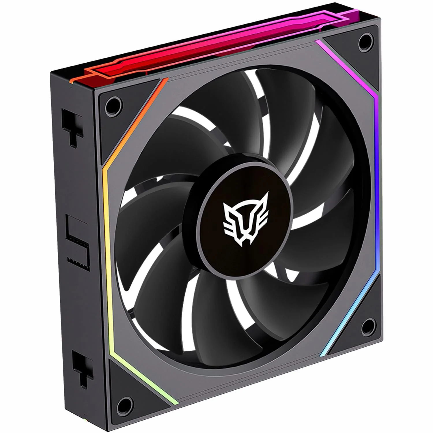 Kit 3 Ventiladores Gamer BALAM RUSH EOLOX LINK-R EXL95R 120mm ARGB Aspas Inversas Diseño Cuadrado Daisy-Chain PWM 4 pin + Aura 1800RPM Negro BR-942102 - Image 3