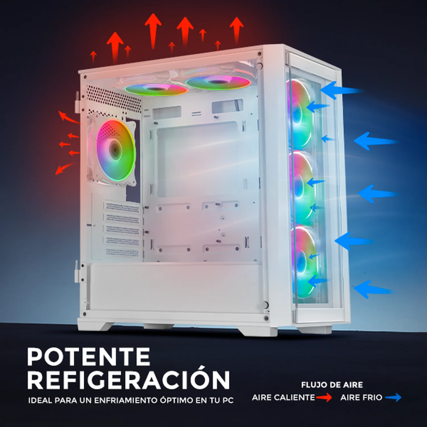 Kit 3 Ventiladores Gamer XTREME PC GAMING Air Force 120 mm ARGB 1500RPM Hub 12 Control Blanco CFXTAQ120WT - Image 5