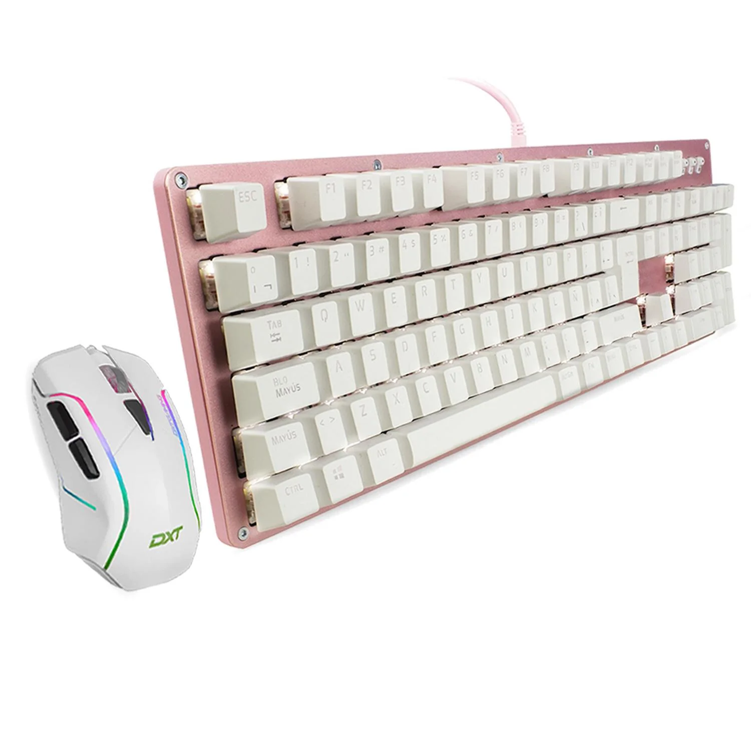 Kit Gamer 2 en 1 DXT GAMING Teclado Mecanico Switch Rojo y Mouse 7200 DPI Sensor Optico Alambrico US - Image 2
