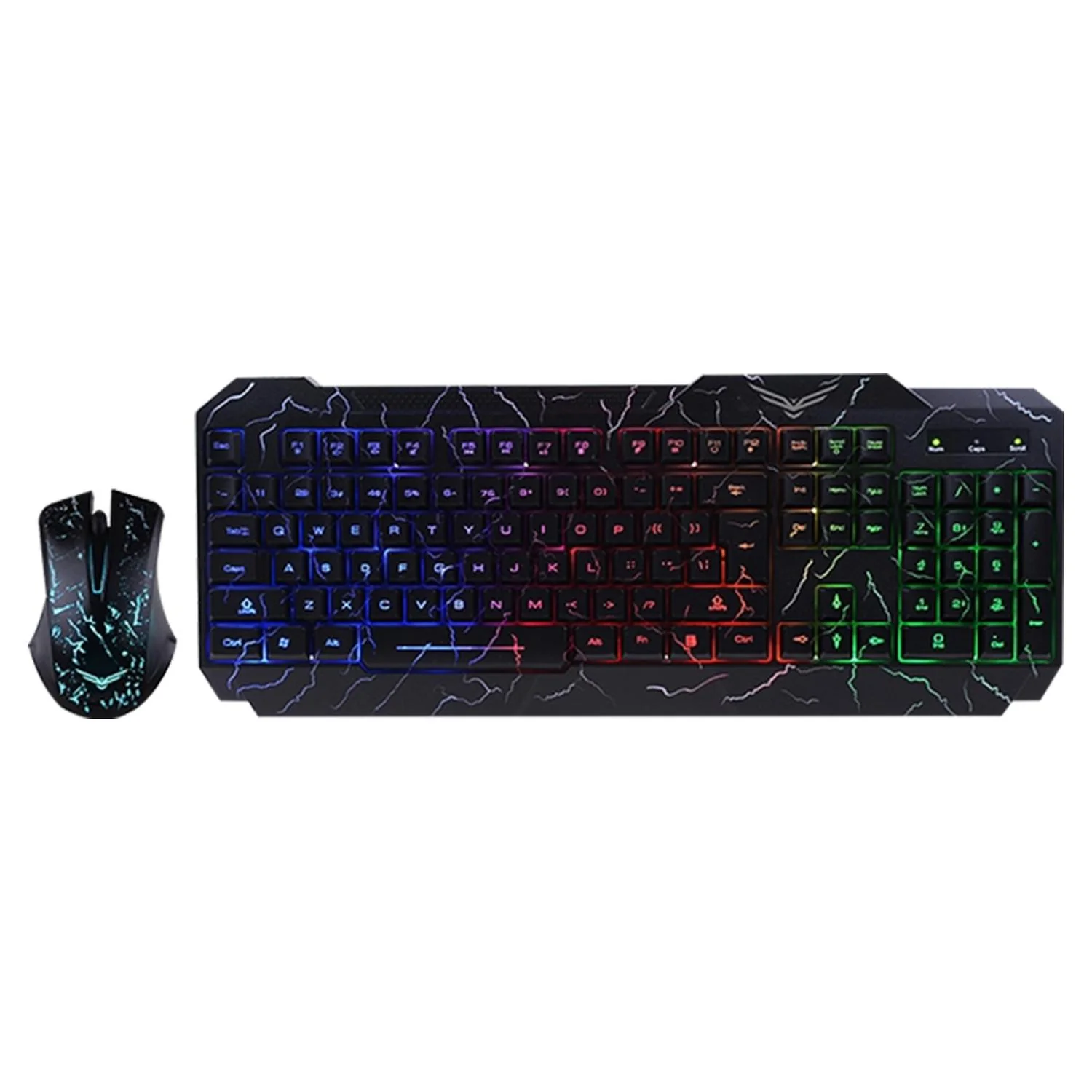 Kit Gamer 2 en 1 NACEB NA-633 Teclado y Mouse Sensor Optico 3 botones Alámbrico USB Retroiluminado