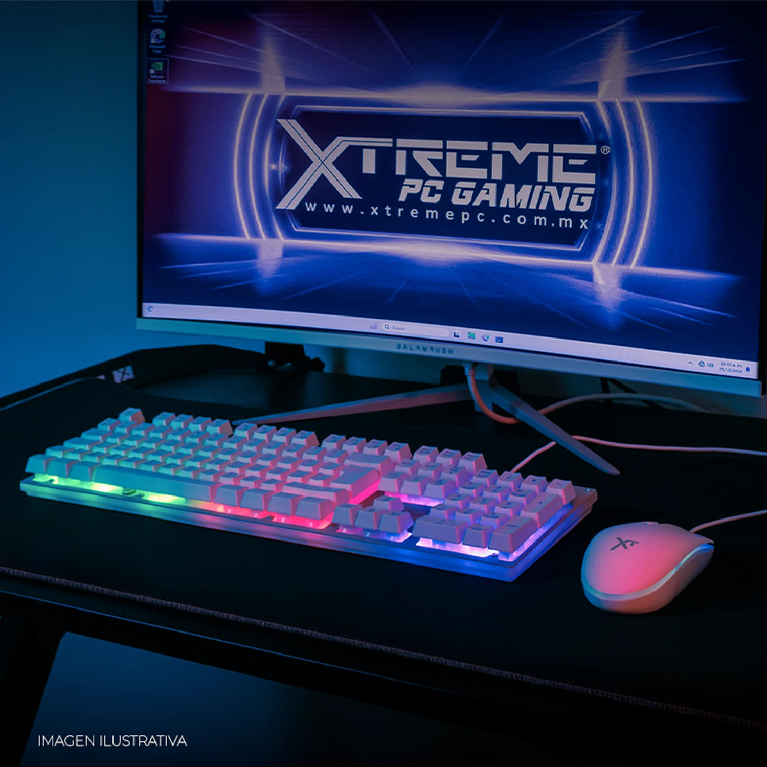 Kit Gamer 2 en 1 XTREME PC GAMING Battle Chief Teclado y Mouse Membrana Español 3600 DPI RGB USB Blanco - Image 6