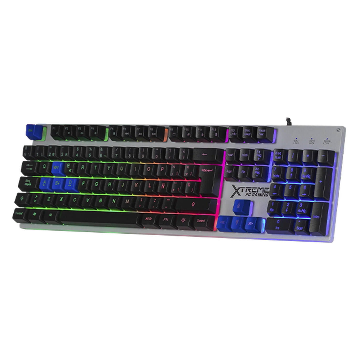 Kit Gamer 2 en 1 XTREME PC GAMING Battle Chief Legion Teclado Membrana Teclas Intercambiables Retroiluminado RGB Español Mouse 7200 DPI USB Rojo-Azul KXTGK2RB - Image 2
