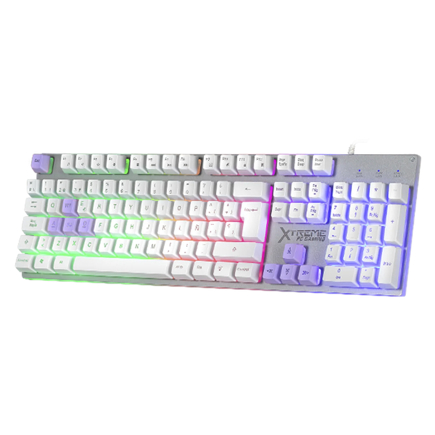 Kit Gamer 2 en 1 XTREME PC GAMING Battle Chief Legion Teclado Membrana Teclas Intercambiables Retroiluminado RGB Español Mouse 7200 DPI USB Rosa-Lila KXTGK2PL - Image 2