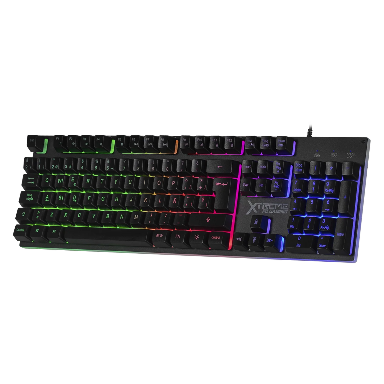 Kit Gamer 2 en 1 XTREME PC GAMING Battle Chief Teclado Membrana Retroiluminado RGB Español Mouse 7200 DPI USB Negro KXTGK2BK - Image 5
