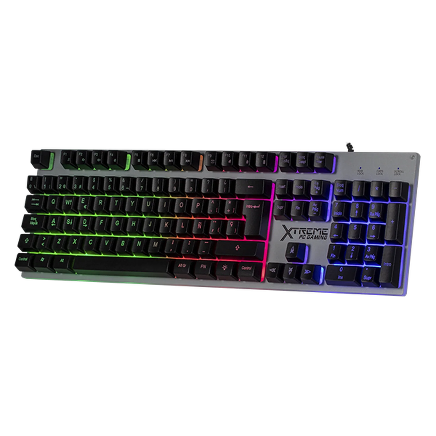 Kit Gamer 2 en 1 XTREME PC GAMING Battle Chief Teclado Membrana Retroiluminado RGB Español Mouse 7200 DPI USB Negro Metálico KXTGK2MB - Image 2