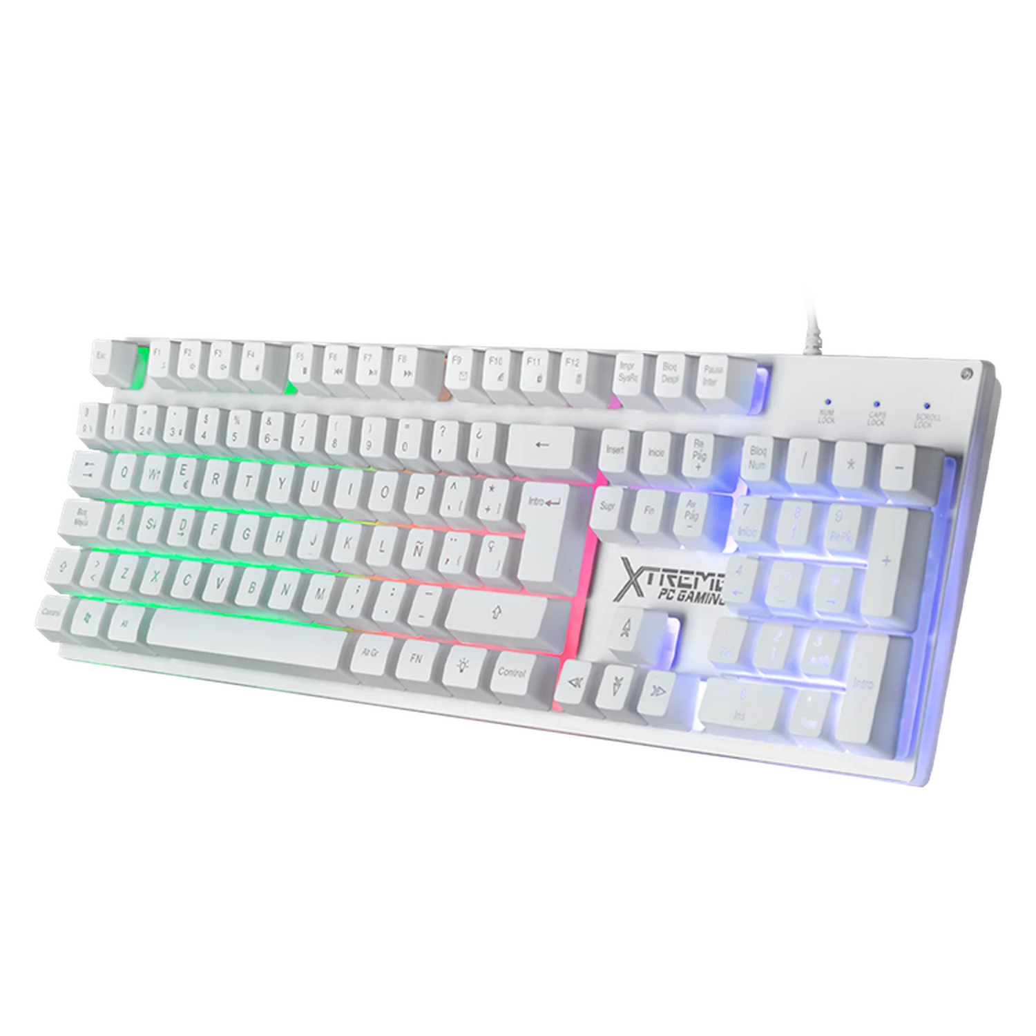 Kit Gamer 2 en 1 XTREME PC GAMING Battle Chief Teclado y Mouse Membrana Español 3600 DPI RGB USB Blanco - Image 2