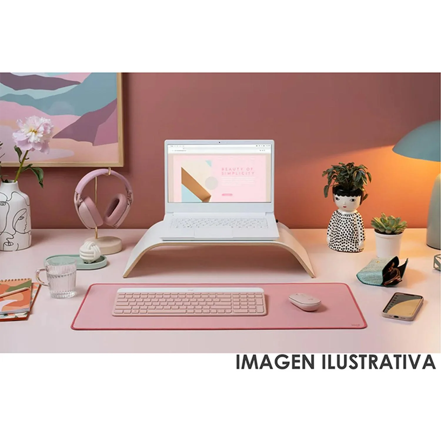 Kit Teclado Mouse LOGITECH MK470 Slim Inalambrico Rosa 920-011312 - Image 5