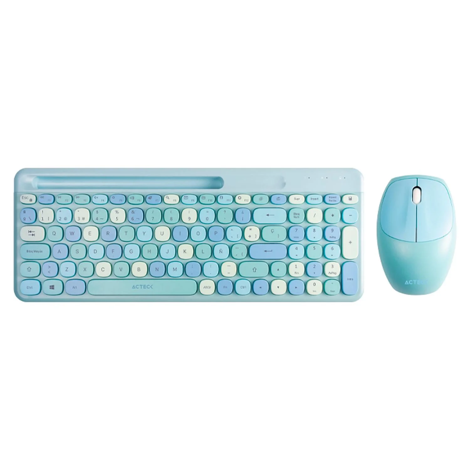 Kit Teclado y Mouse ACTECK CREATOR CHIC COLORS MK470 Inalambrico USB 2.4Ghz Delgado Azul AC-935197