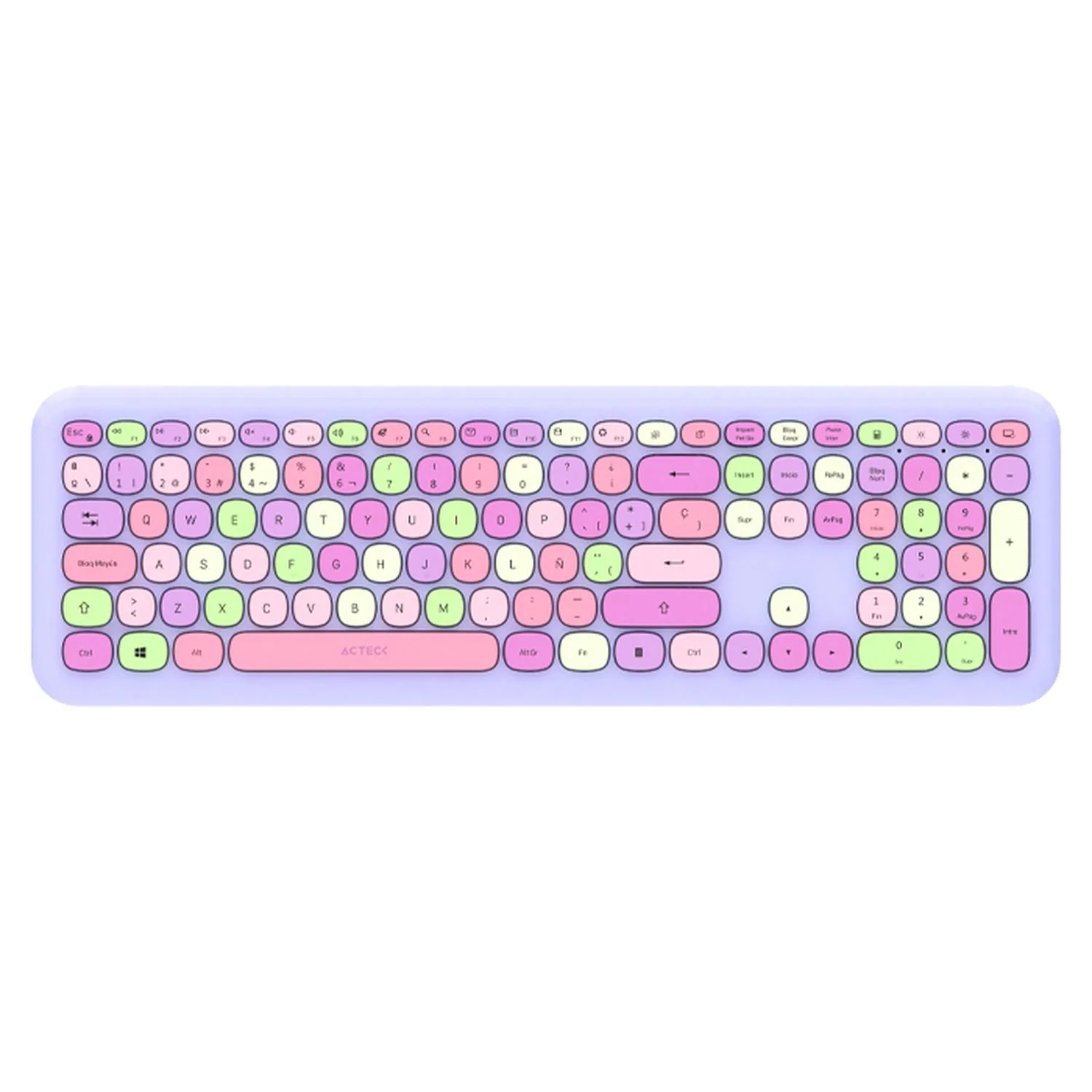 Kit Teclado y Mouse ACTECK CREATOR CHIC COLORS MK475 Inalambrico USB 2.4Ghz Delgado Morado AC-935173 - Image 4