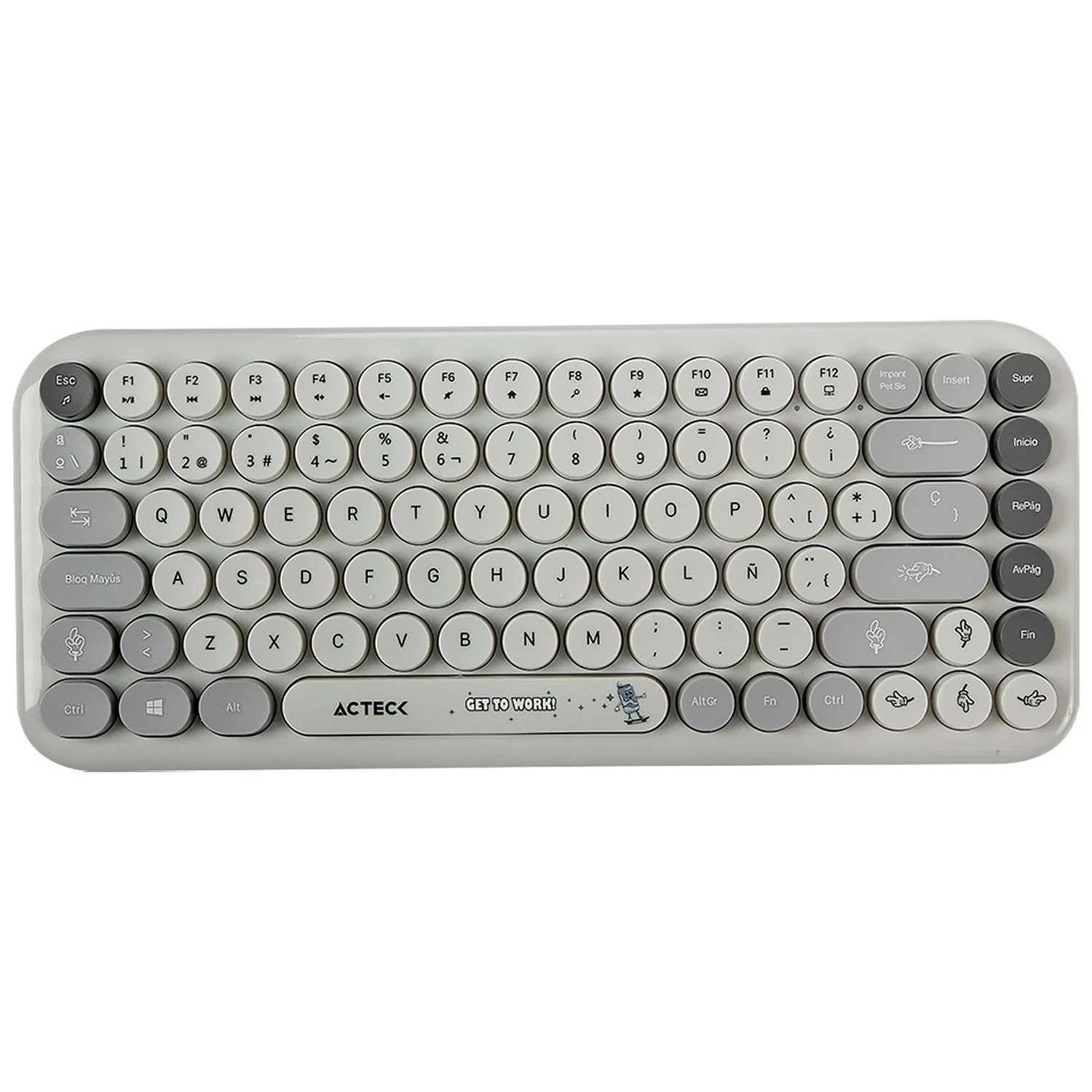 Kit Teclado y Mouse ACTECK CREATOR CHIC K-COLORS MK480 Inalambrico USB 2.4 MHz Gris AC-940221 - Image 3