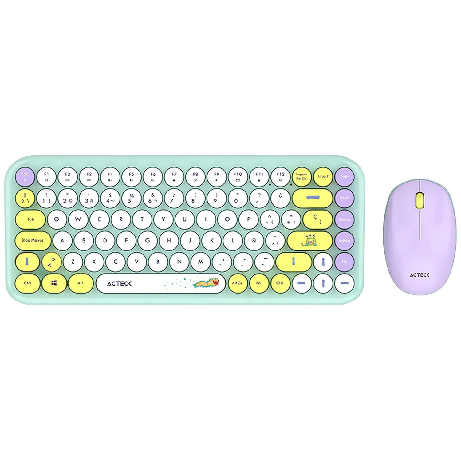 Kit Teclado y Mouse ACTECK CREATOR CHIC K-COLORS MK480 Inalambrico USB 2.4 MHz Tiffany AC-940238