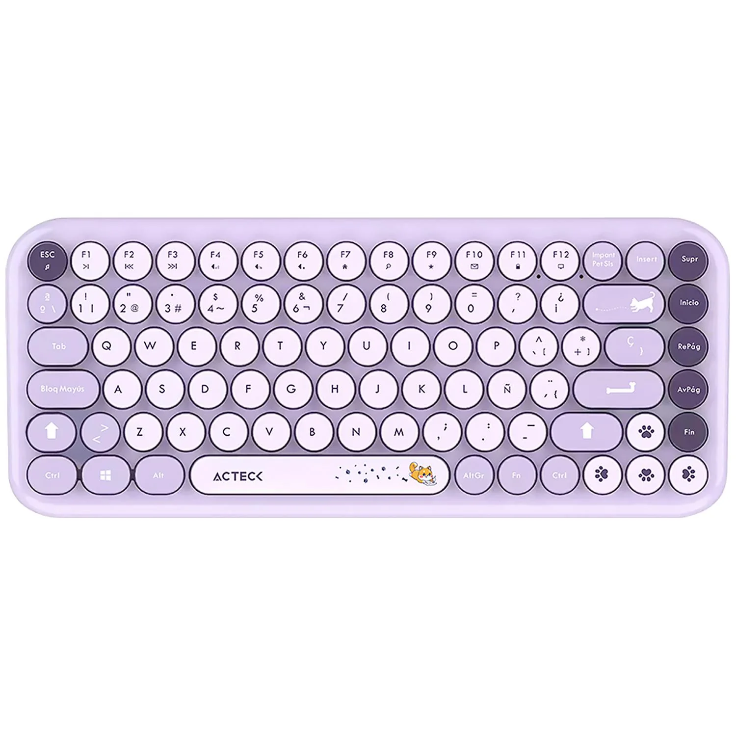 Kit Teclado y Mouse ACTECK CREATOR CHIC K-COLORS MK480 Inalambrico USB 2.4 MHz Violeta AC-940252 - Image 2