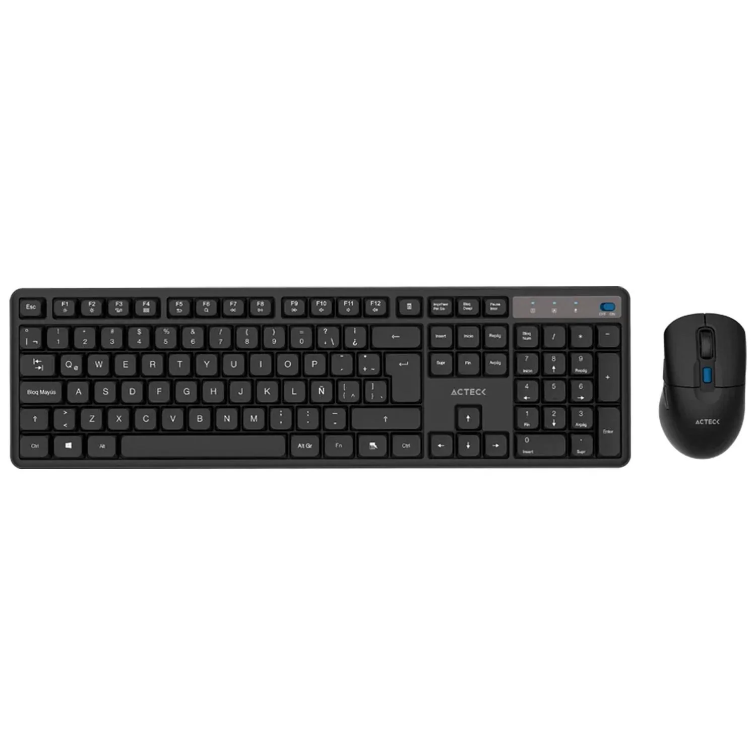 Kit Teclado y Mouse ACTECK CREATOR SILENT PRO MK474 Inalambrico USB-A Negro AC-943505 comodo y compacto