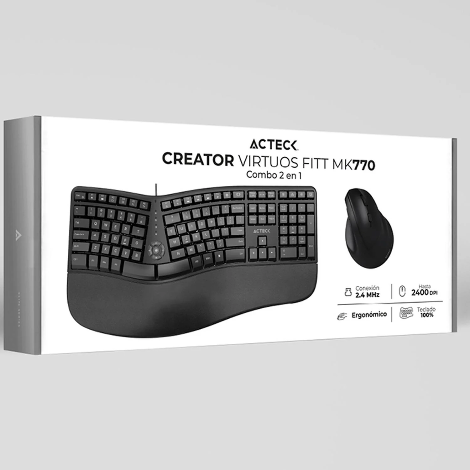 Kit Teclado y Mouse ACTECK VIRTUOS FITT MK770 Inalambrico USB-C Negro AC-936248 - Image 6