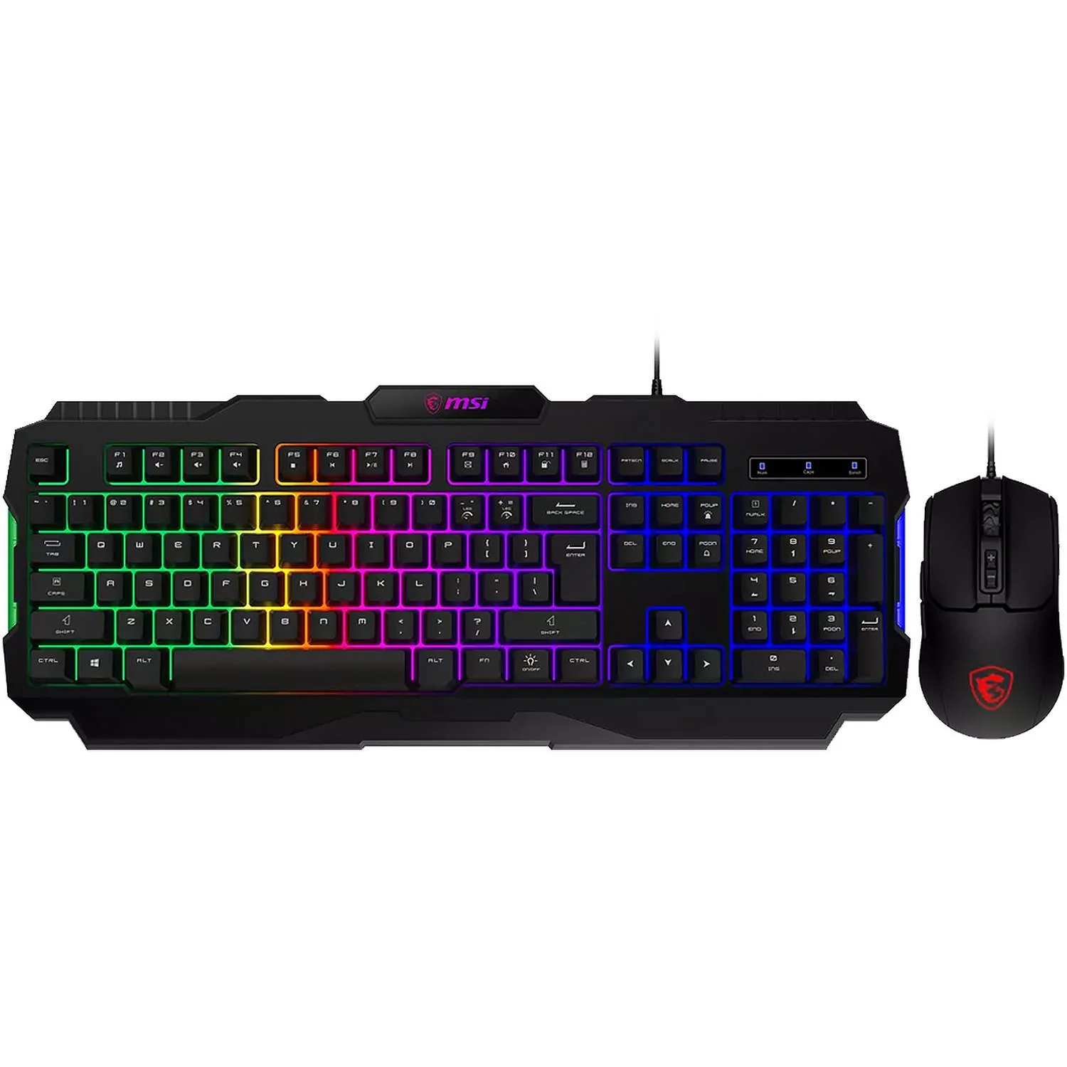 Kit Teclado y Mouse Gamer MSI FORGE GK100 COMBO LS 6400DPI RGB Negro