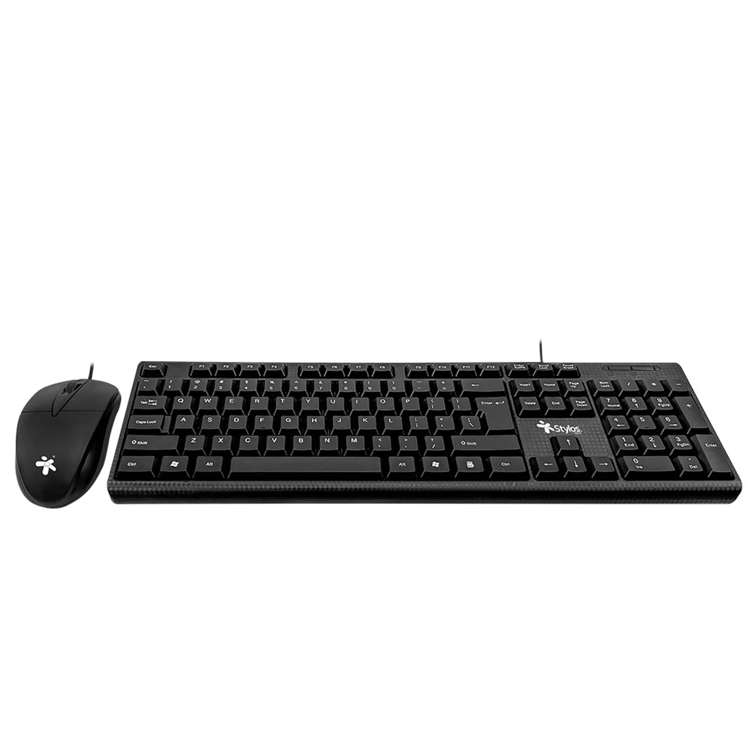 Kit Teclado y Mouse STYLOS Ergonomico Español Alambrico USB Negro STPKTM4B comodo y compacto - Image 2