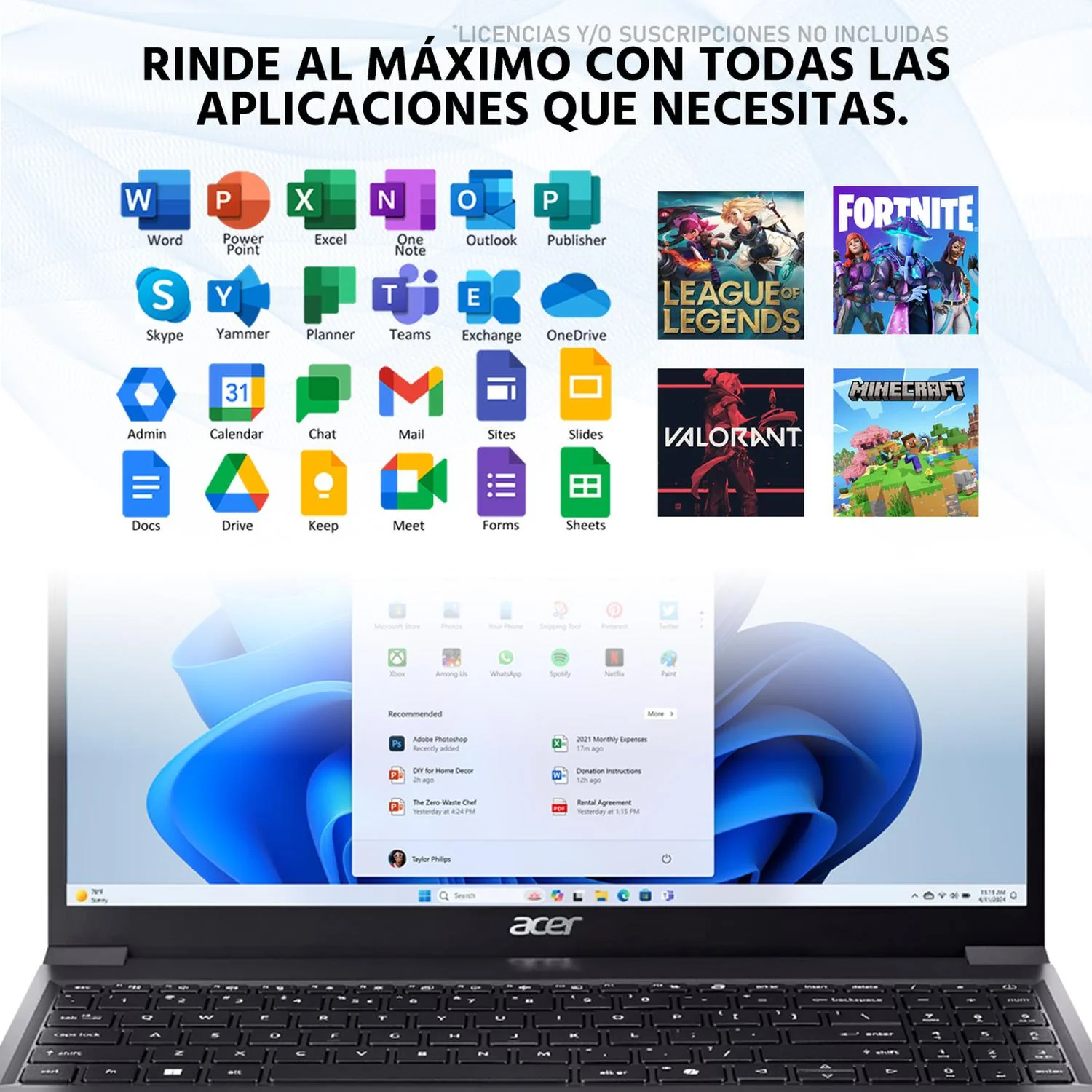 Laptop ACER Aspire Go 15 Intel Core i5 1334U 16GB RAM 256GB SSD 15.3" Windows 11 Home Teclado en Ingles + Mochila - Image 5