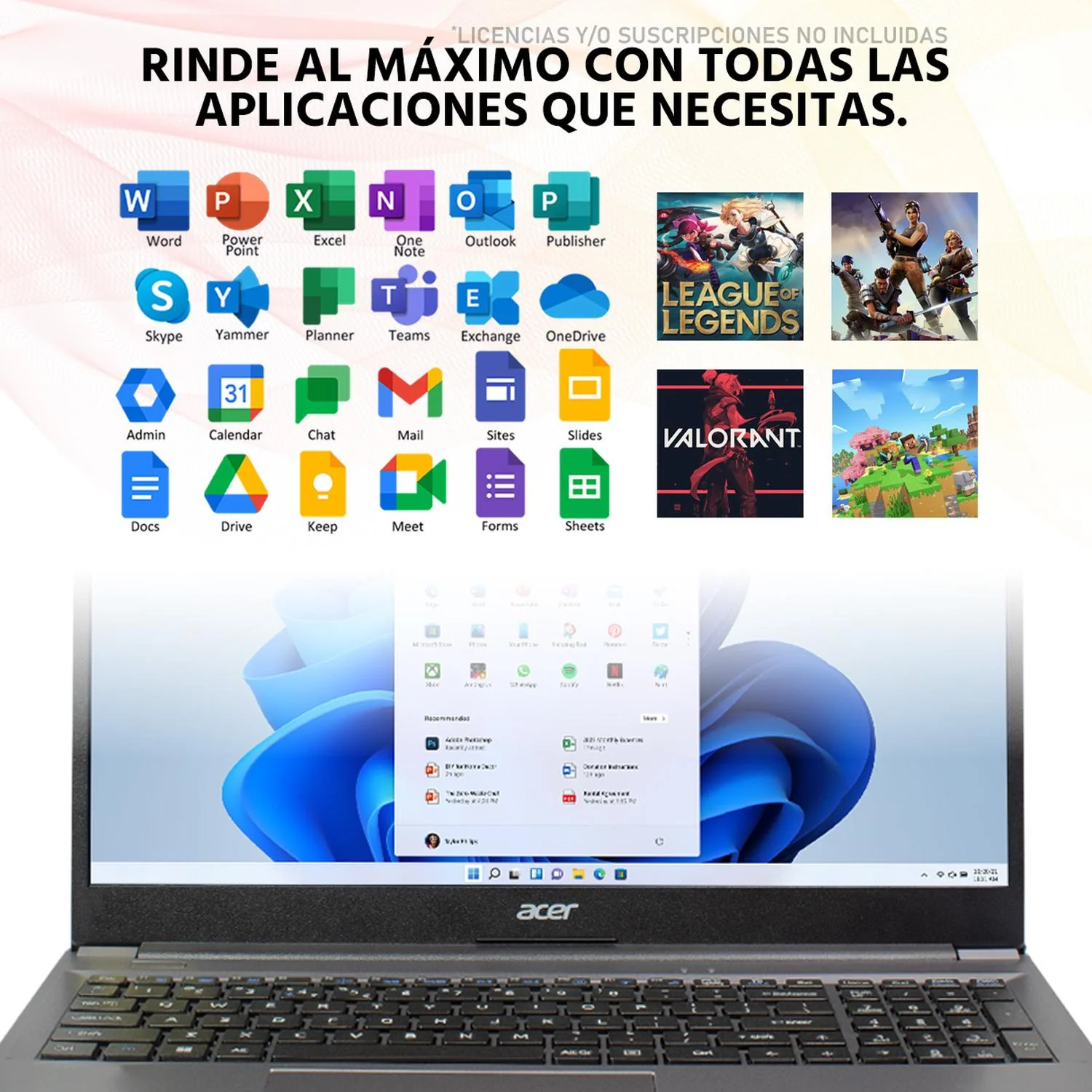 Laptop ACER Aspire Lite 15 AMD Ryzen 5 7430U 16GB 512GB SSD 15.6” Full HD W11 Plata Teclado Ingles Mouse DXT Ideal para Trabajo y Multitarea - Image 5