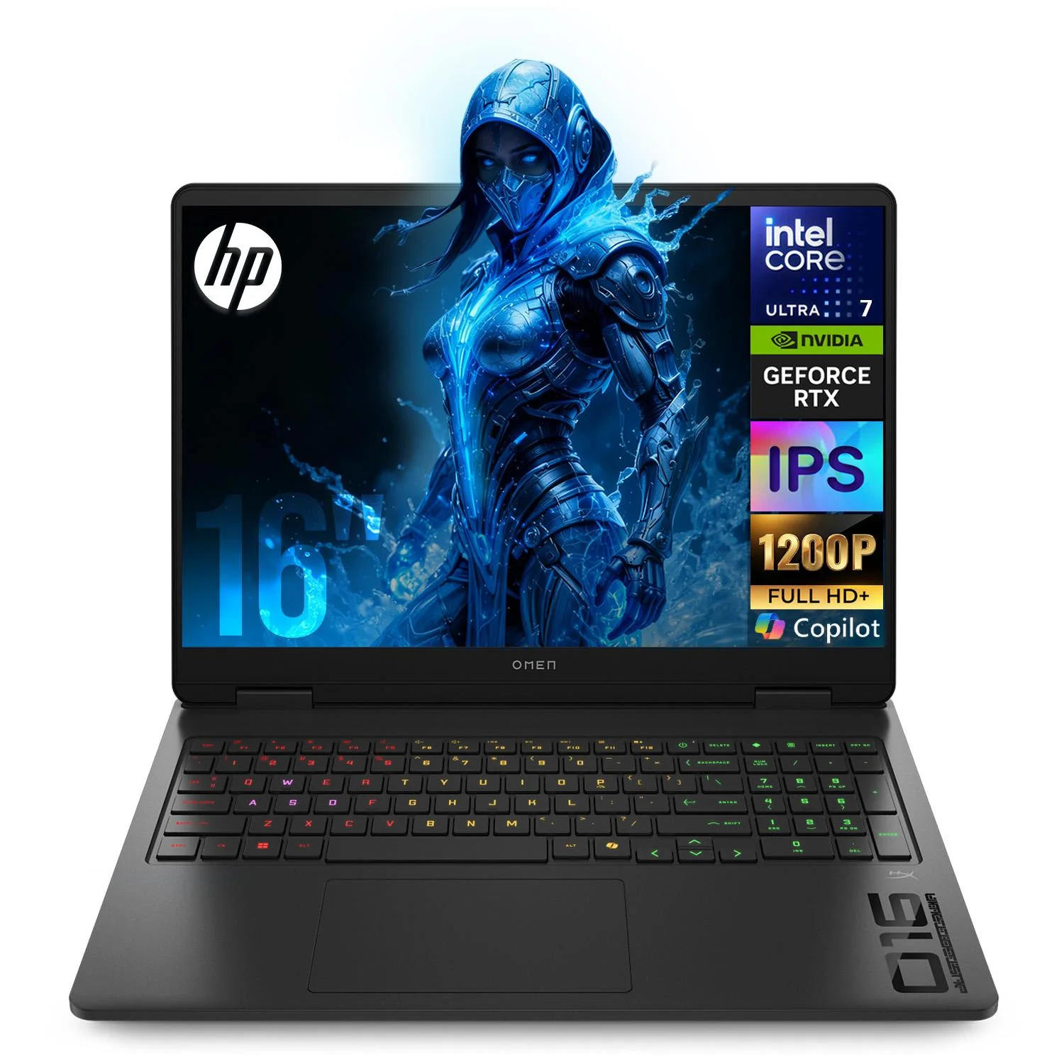 Laptop AI PC Gamer HP Omen Nvidia GeForce RTX 5060 8GB DLSS Intel Core Ultra 7 255H NPU 16GB DDR5 1TB SSD Pantalla 16" IPS FHD+ 144Hz Teclado Ingles W11H AI Boost Gaming y Creacion de Contenido