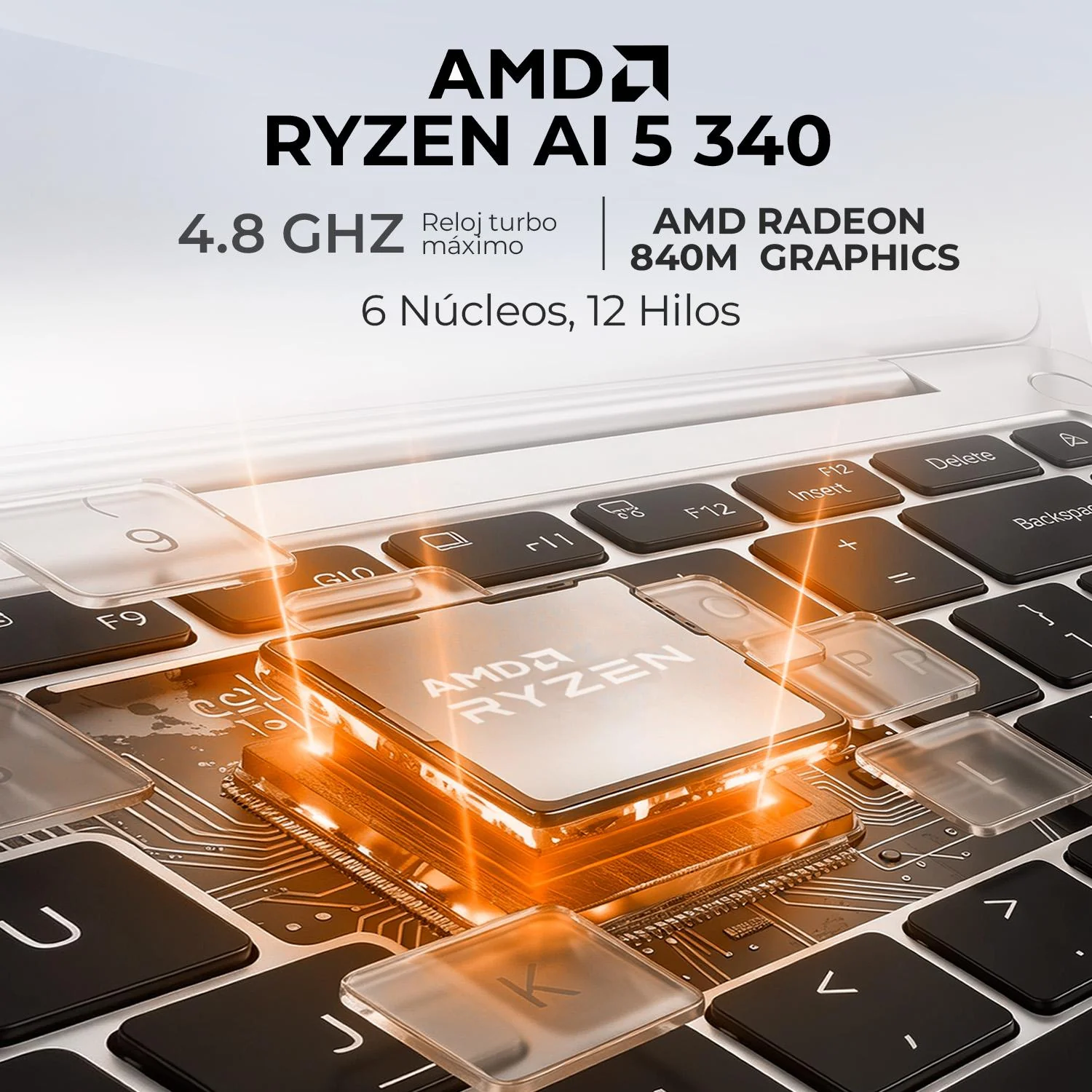 Laptop AI PC HP OmniBook 3 15-fn0505nr Ryzen AI 5 340 16GB DDR5 512GB SSD Pantalla 15.6" Touch IPS FHD Copilot+ PC NPU 50 TOP Windows 11 Teclado Ingles - Image 3