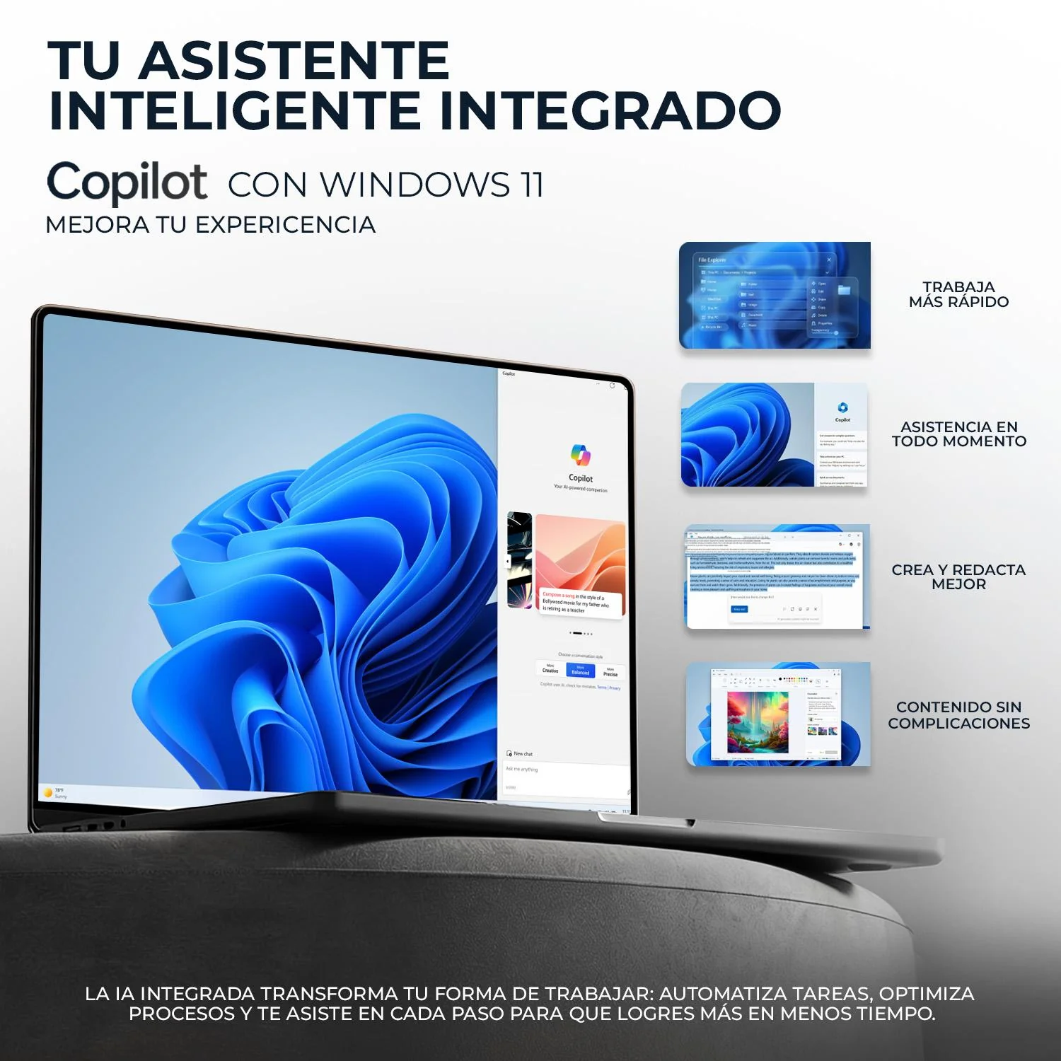 Laptop AI PC HP OmniBook 5 Intel Core Ultra 7 255U 16GB LPDDR5x 1TB SSD Pantalla Touch 16" IPS FHD+ Teclado Ingles W11H Optimizado para Copilot - Image 6