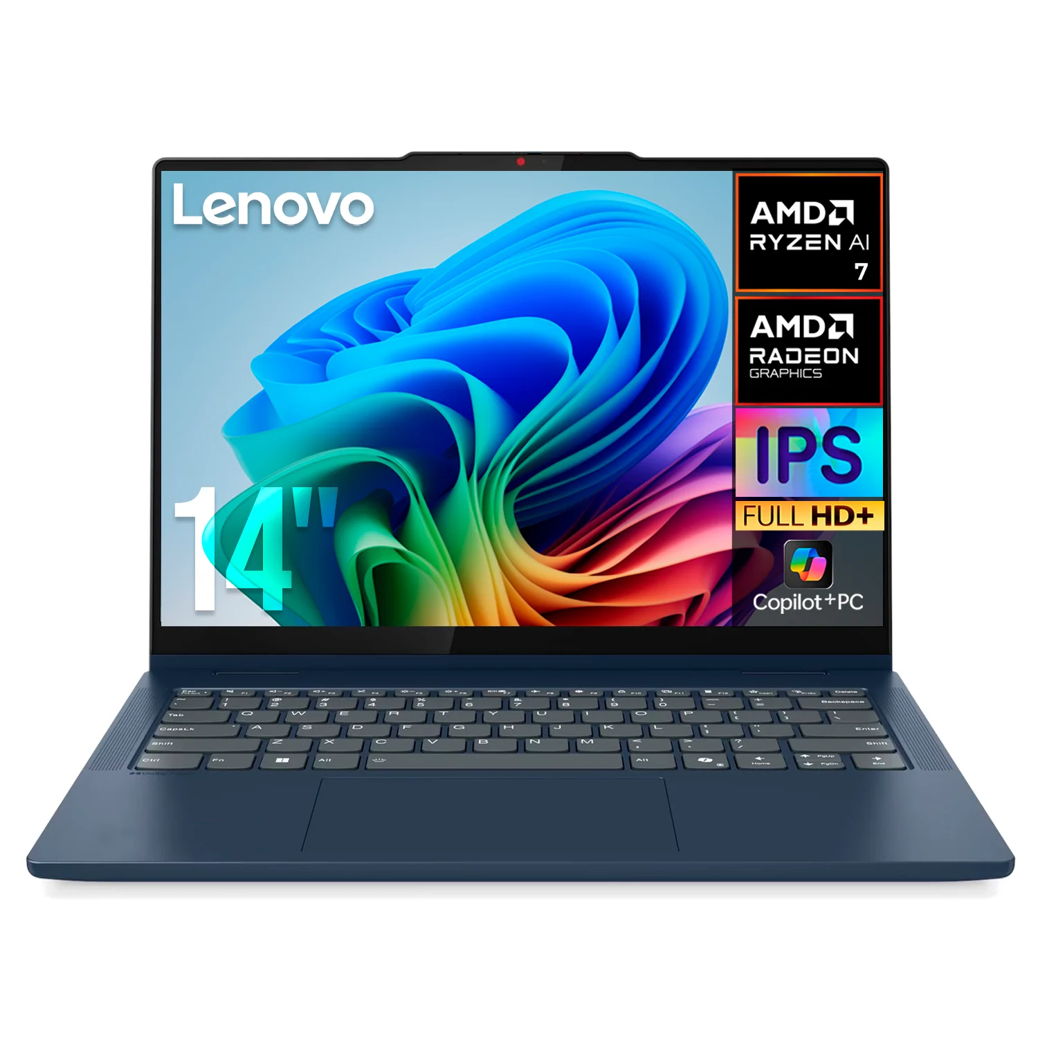 Laptop AI PC LENOVO IdeaPad 5 14AKP10 Ryzen AI 7 350 16GB LPDDR5X 1TB SSD Pantalla 14" Touch IPS FHD+ Copilot+ PC NPU 50 TOPS Windows 11 Teclado Ingles