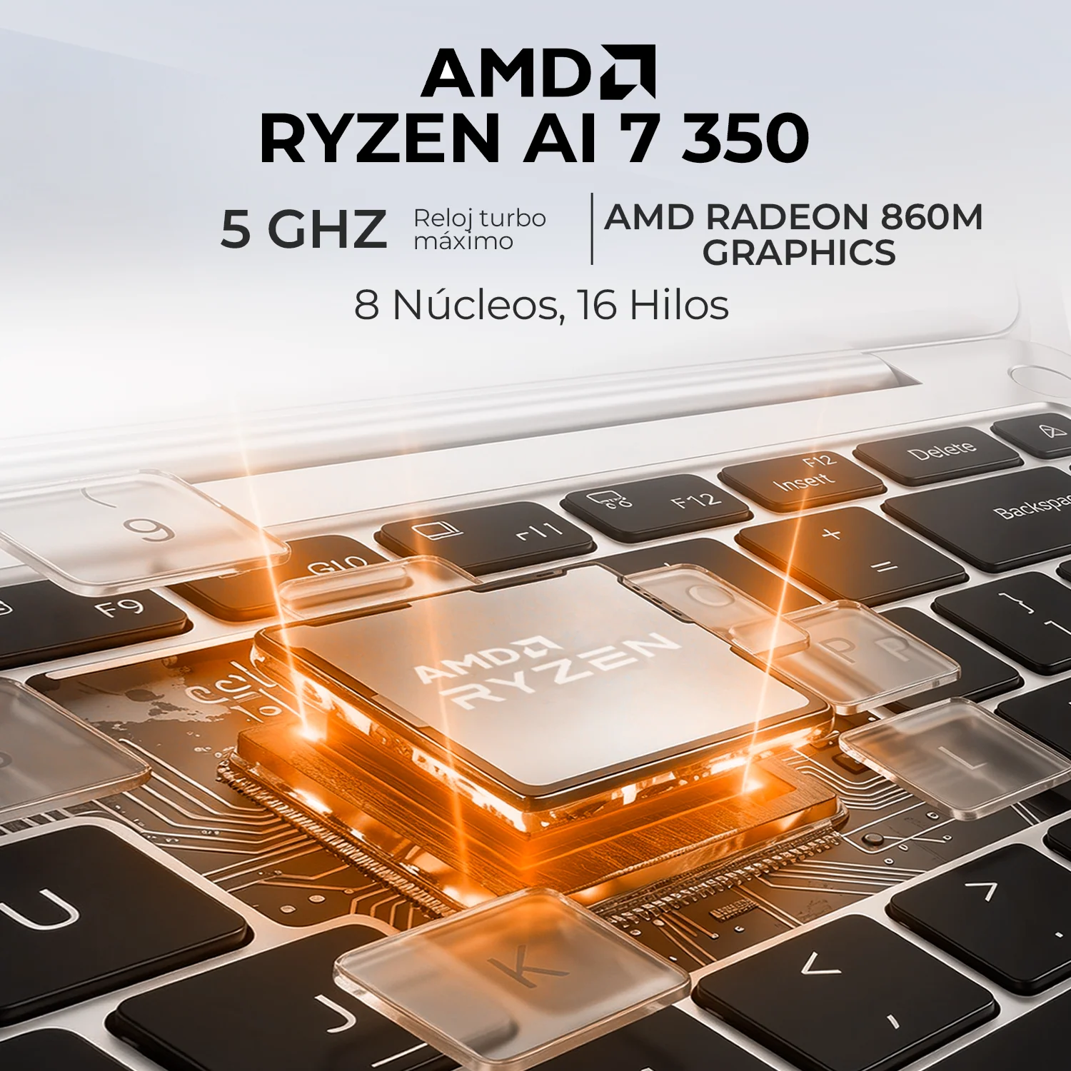 Laptop AI PC LENOVO IdeaPad 5 14AKP10 Ryzen AI 7 350 16GB LPDDR5X 1TB SSD Pantalla 14" Touch IPS FHD+ Copilot+ PC NPU 50 TOPS Windows 11 Teclado Ingles - Image 3