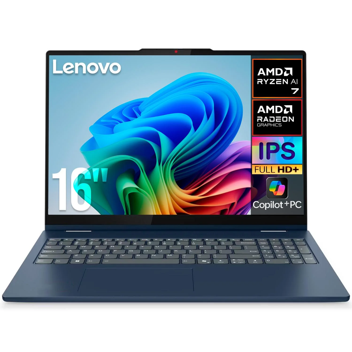 Laptop AI PC LENOVO Ideapad 5 AMD Ryzen AI 7 350 NPU Motor de IA Dedicado 50 TOPS 16GB LPDDR5X 1TB SSD Pantalla Touch 16" IPS FHD+ Teclado Ingles W11H Copilot+PC Bateria Larga duracion Carga Rapida